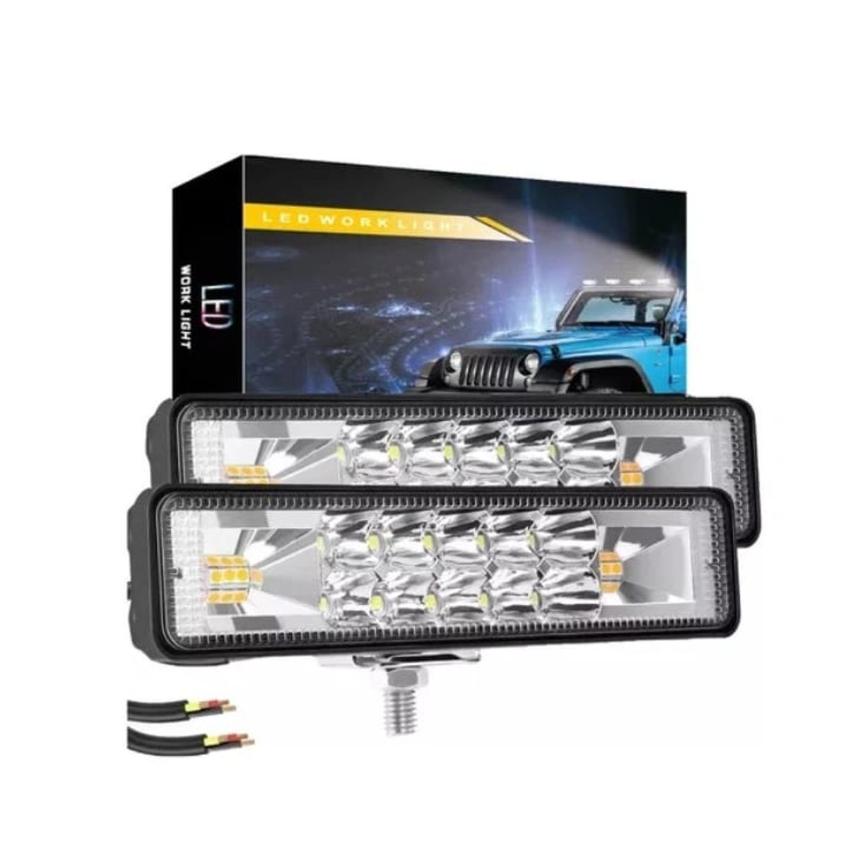 GENERICO - Faro Led Barra Fijo Y Estrobo 48W Auto Y Moto