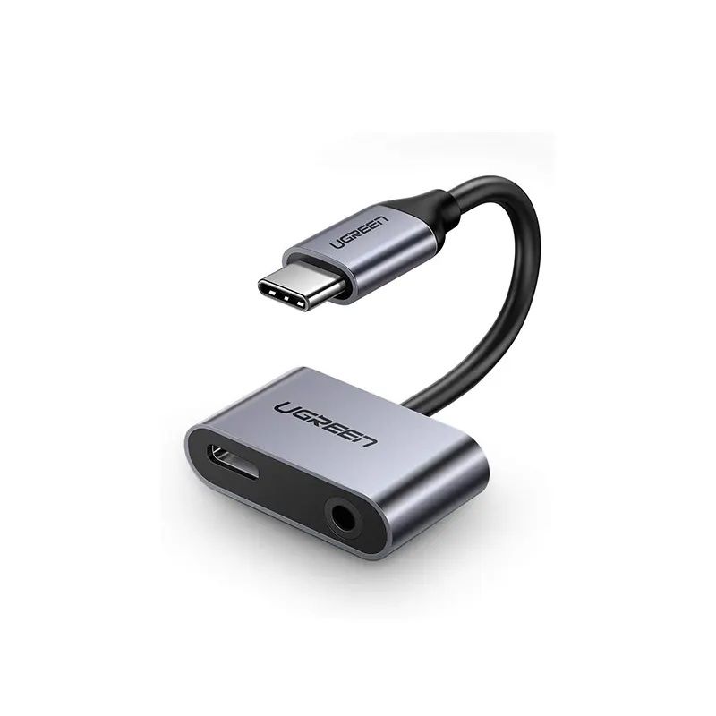 UGREEN - Adaptador UGREEN USB-C macho a puerto de audio 35 y USB-C Carga CM193