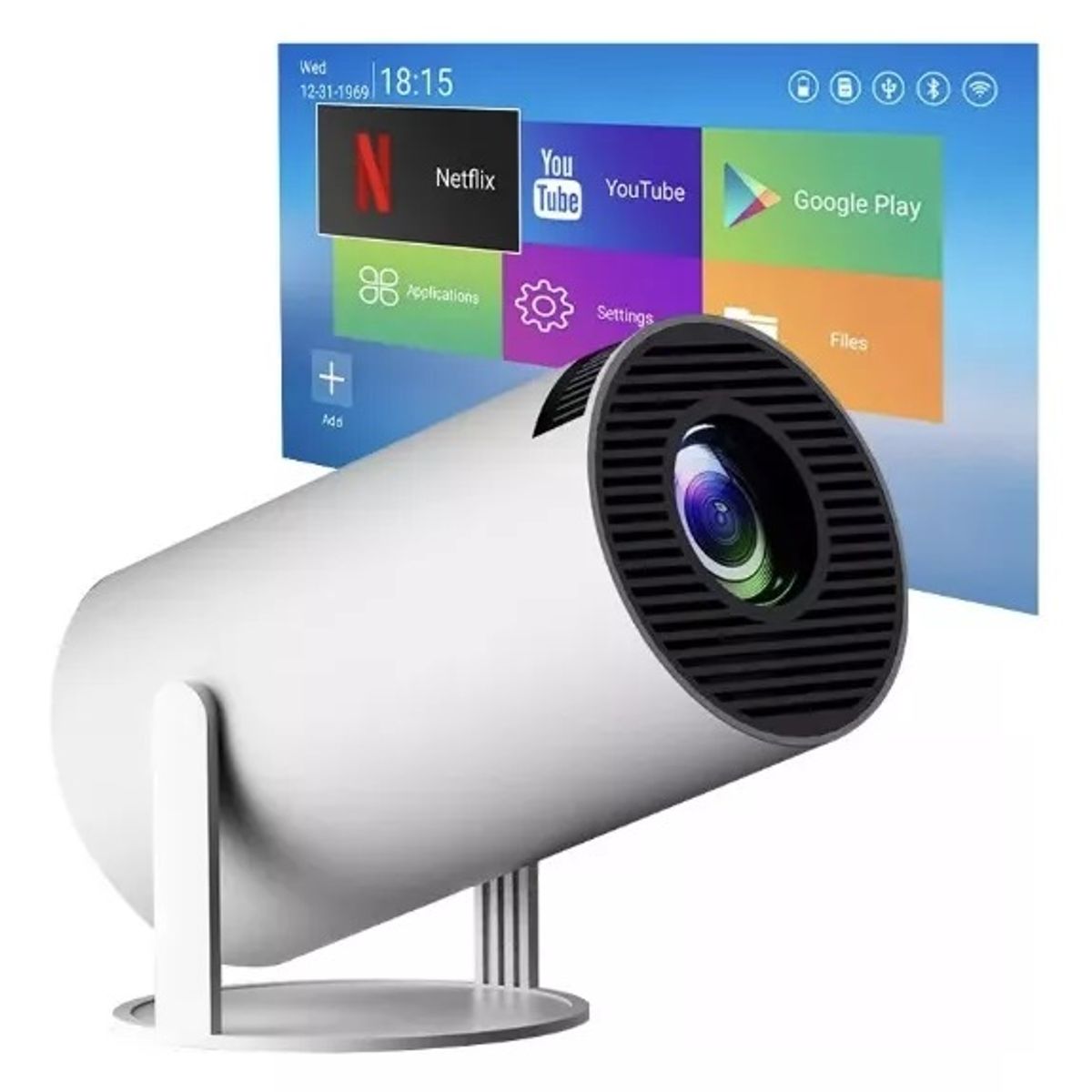 GENERICO - Proyector HY300 con WIFI6 y Bluetooth FULL HD 1080P con Android Tv