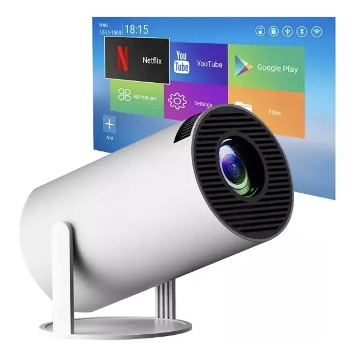 GENERICO - Proyector HY300 con WIFI6 y Bluetooth FULL HD 1080P con Android Tv