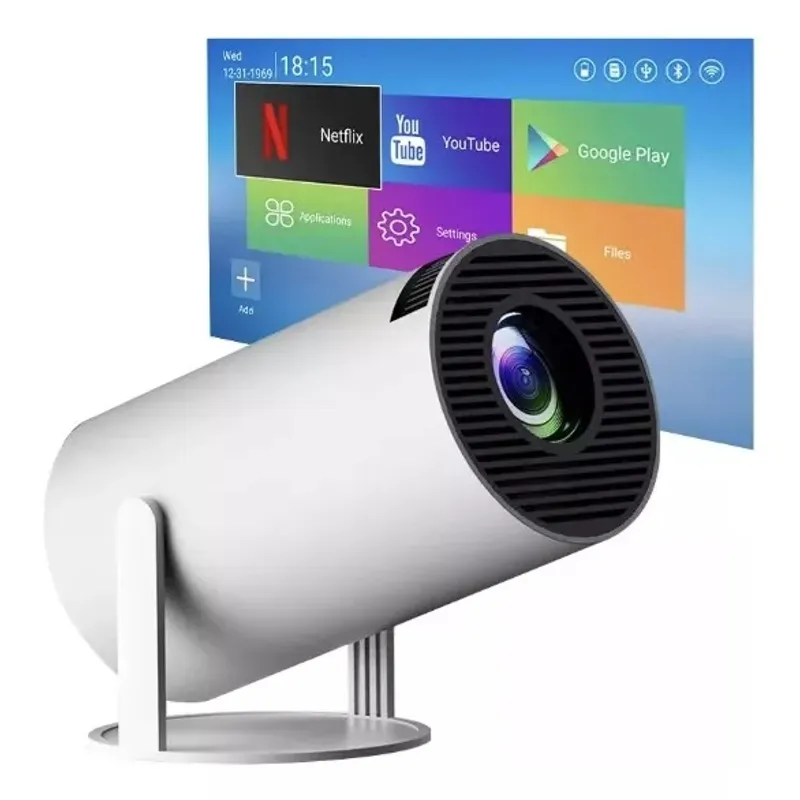 GENERICO - Proyector HY300 con WIFI6 y Bluetooth FULL HD 1080P con Android Tv