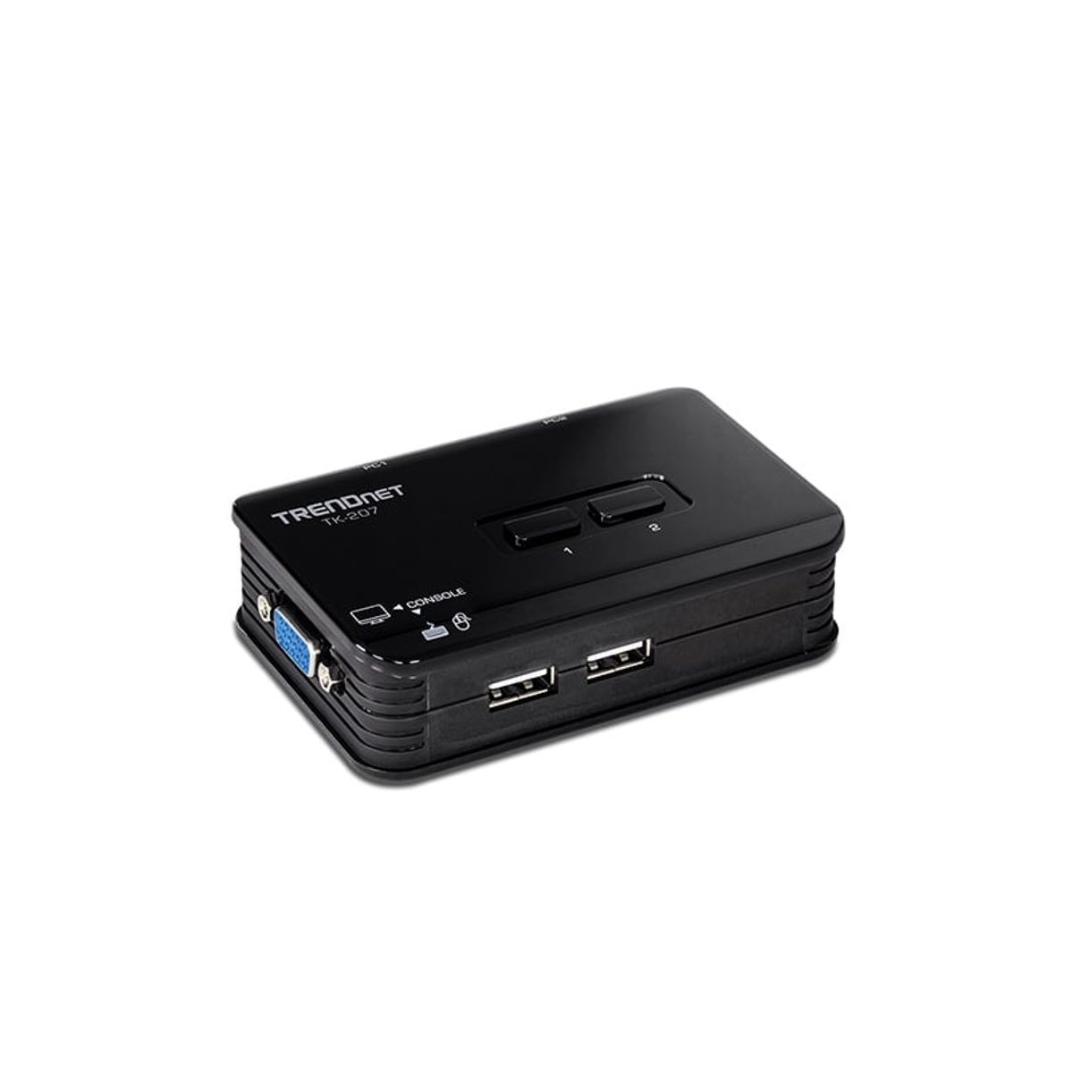 TRENDNET - Switch KVM TRENDnet de escritorio 2 puertos VGAUSB TK-207K