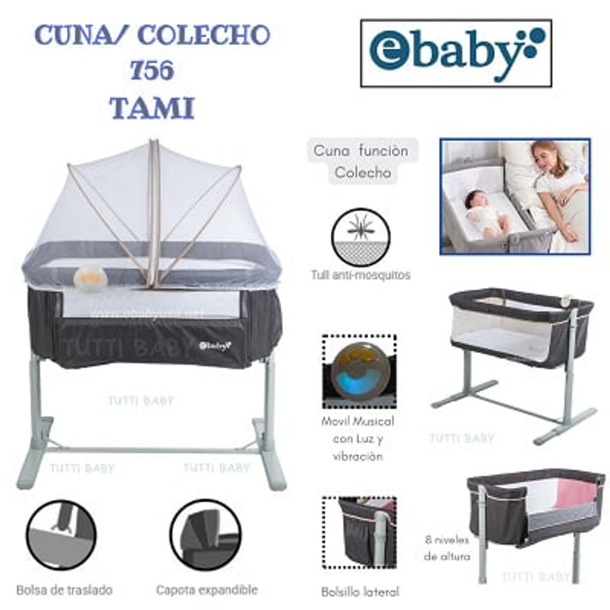 EBABY - CUNA COLECHO TAMI EB756 - BEIGE