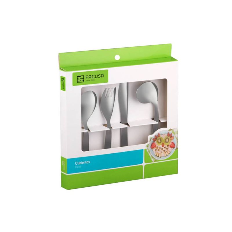 FACUSA - SET CUBIERTOS BEBE X 4 PZ MODELO 723