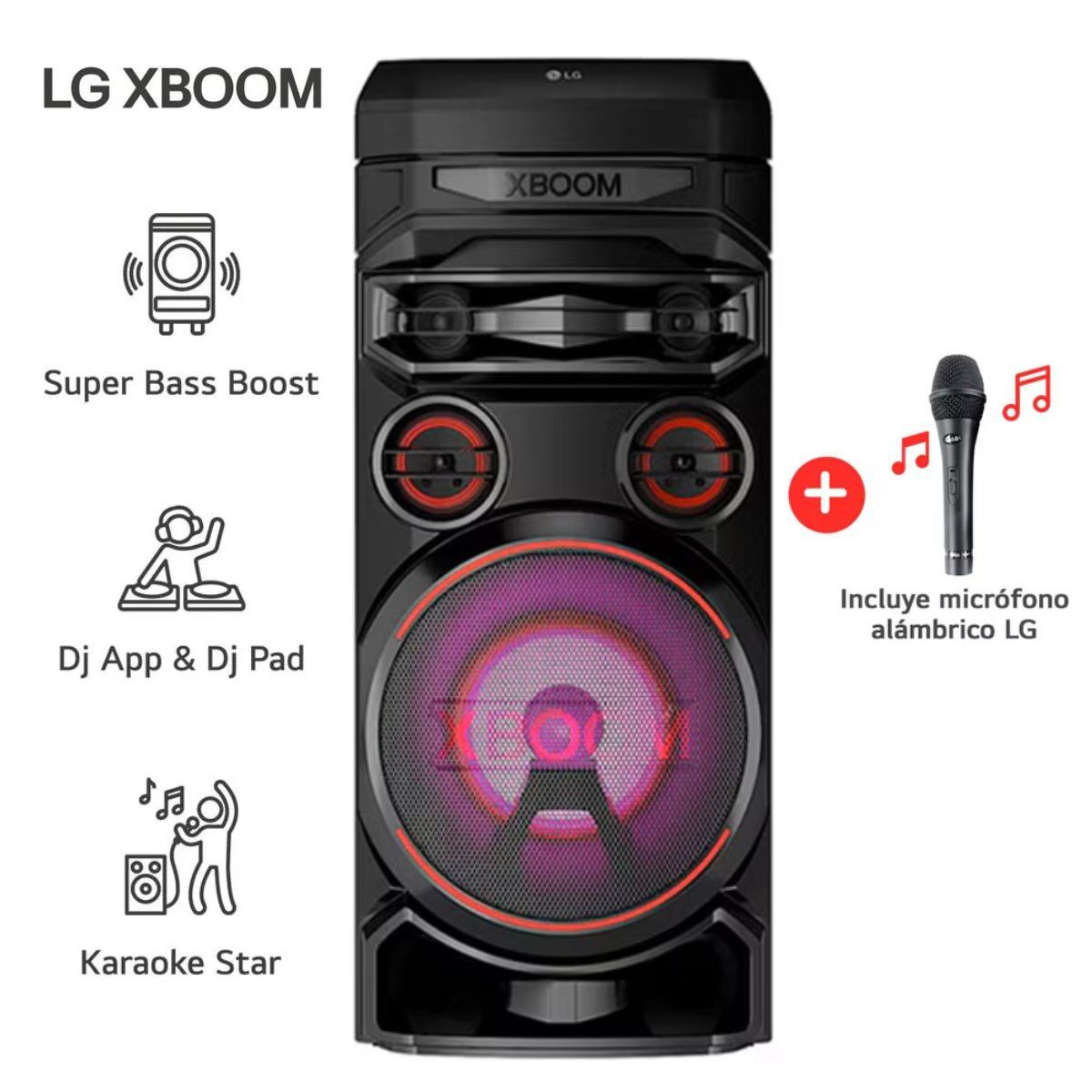 LG - PARLANTE BLUETOOTH LG XBOOM RNC7 ALTAVOZ CON KARAOKE + MICRÓFONO
