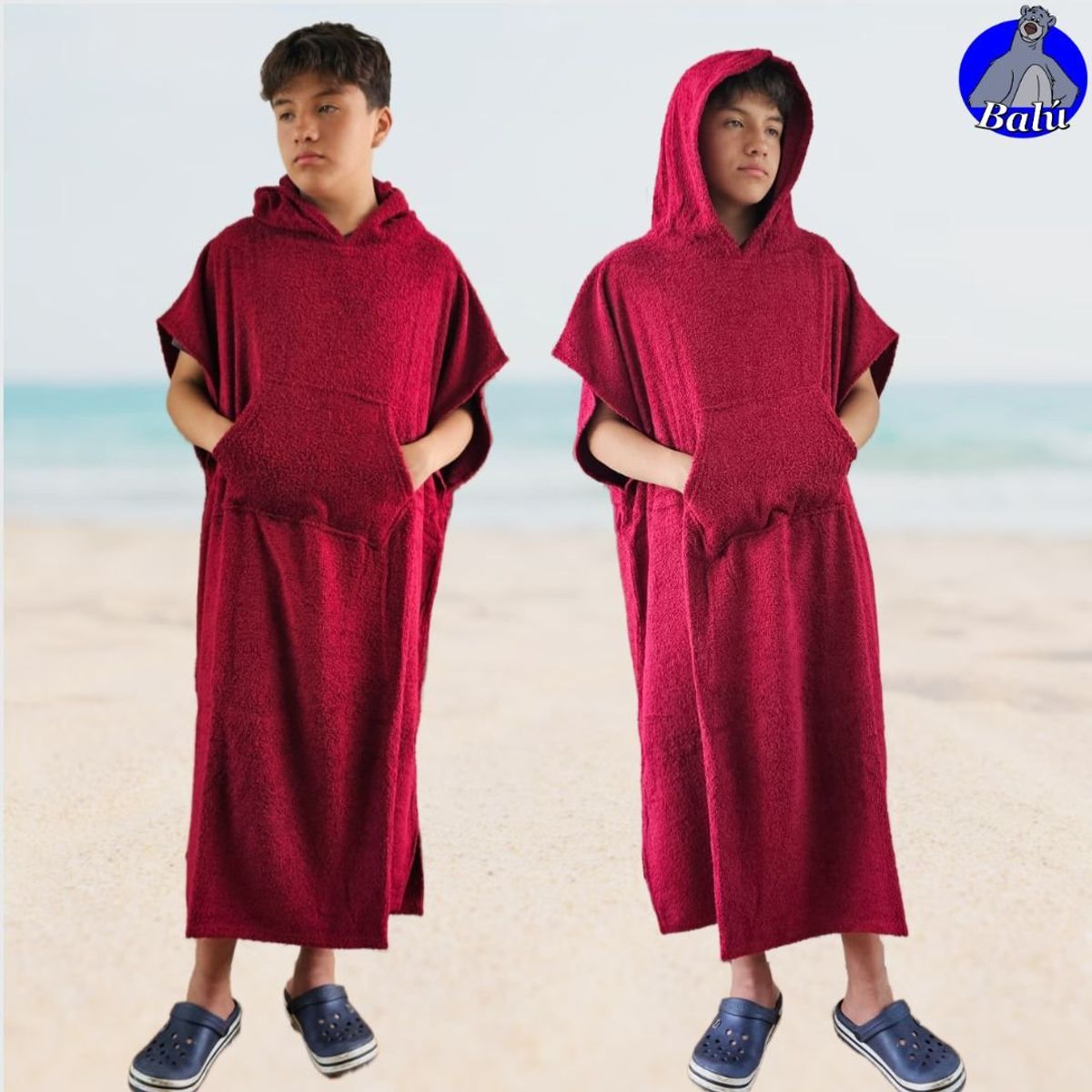 GENERICO - Poncho cambiador en felpa toalla