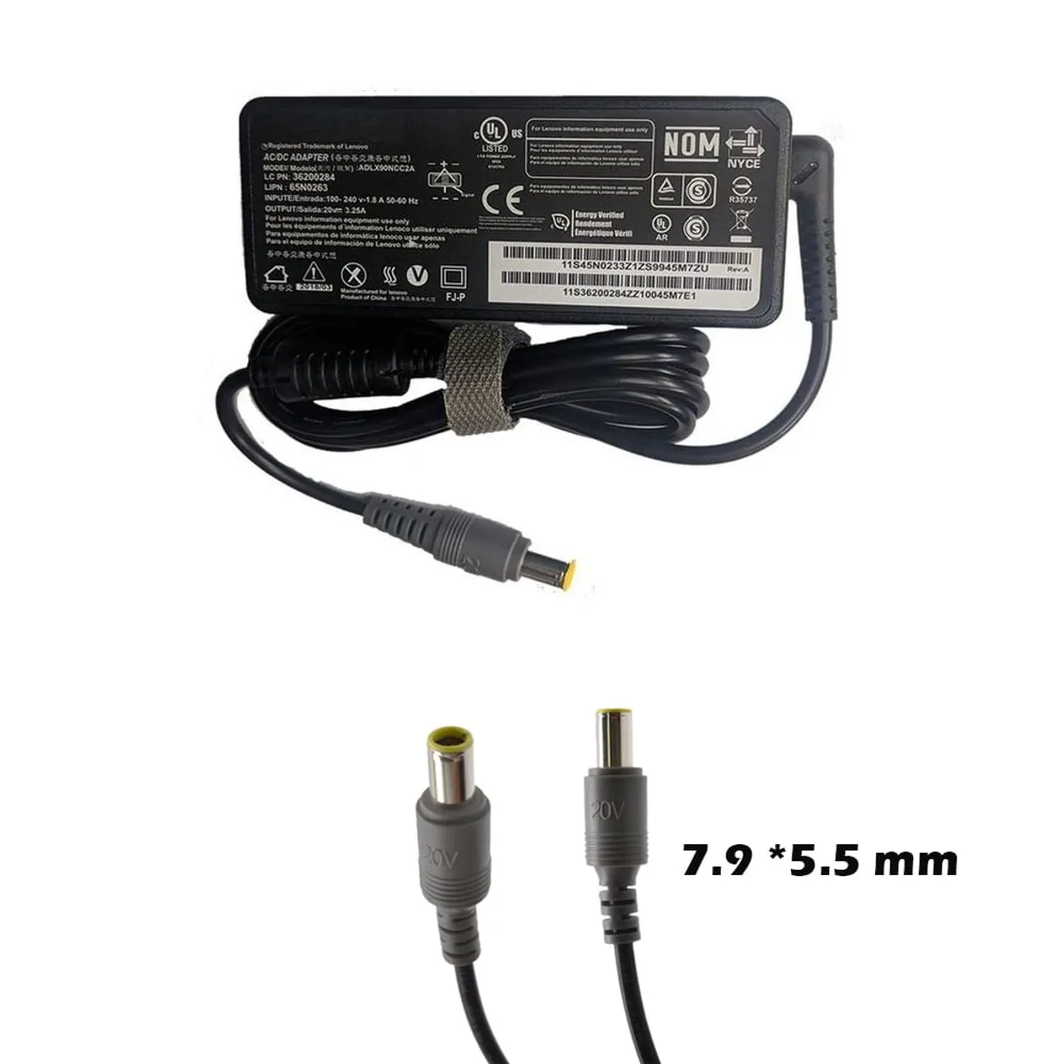 GENERICO - Cargador Lenovo 20v 3.25 65w Punta Aguja 7.9 x 5.5 mm Genérico