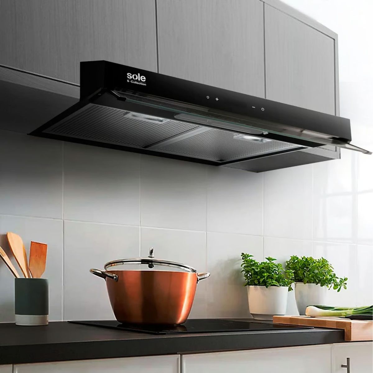 SOLE - Campana Extractora Slim Black S Collection 60cm