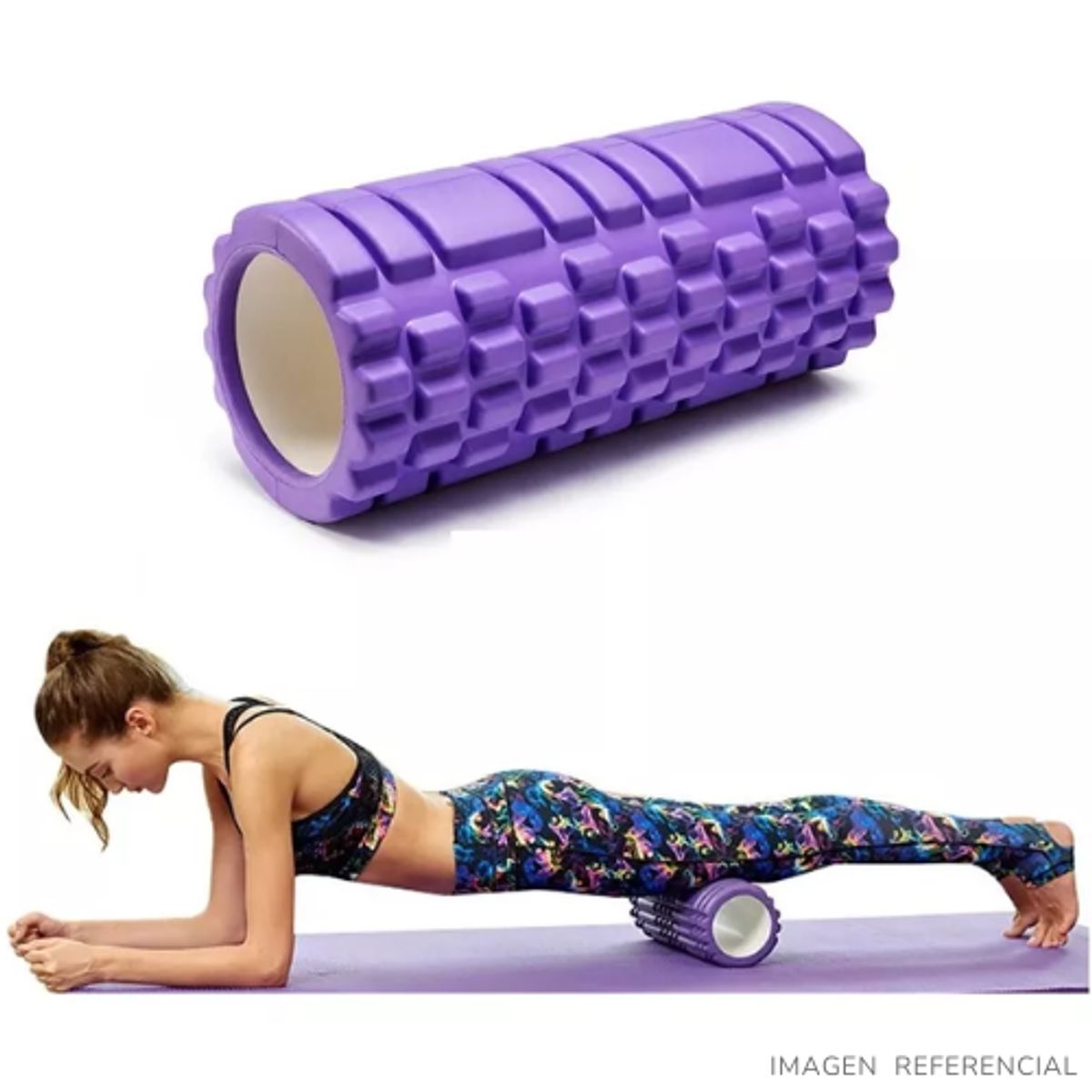 INSPIRA MARKET - Rodillo de ejercicio gimnasia yoga masaje muscular Lila