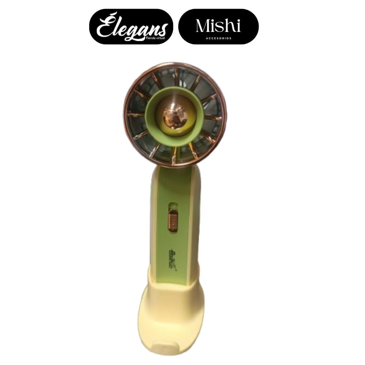 ROMAX - Ventilador de mano con luz led en color naranja Baihuo MY-7493 ÉLEGANS