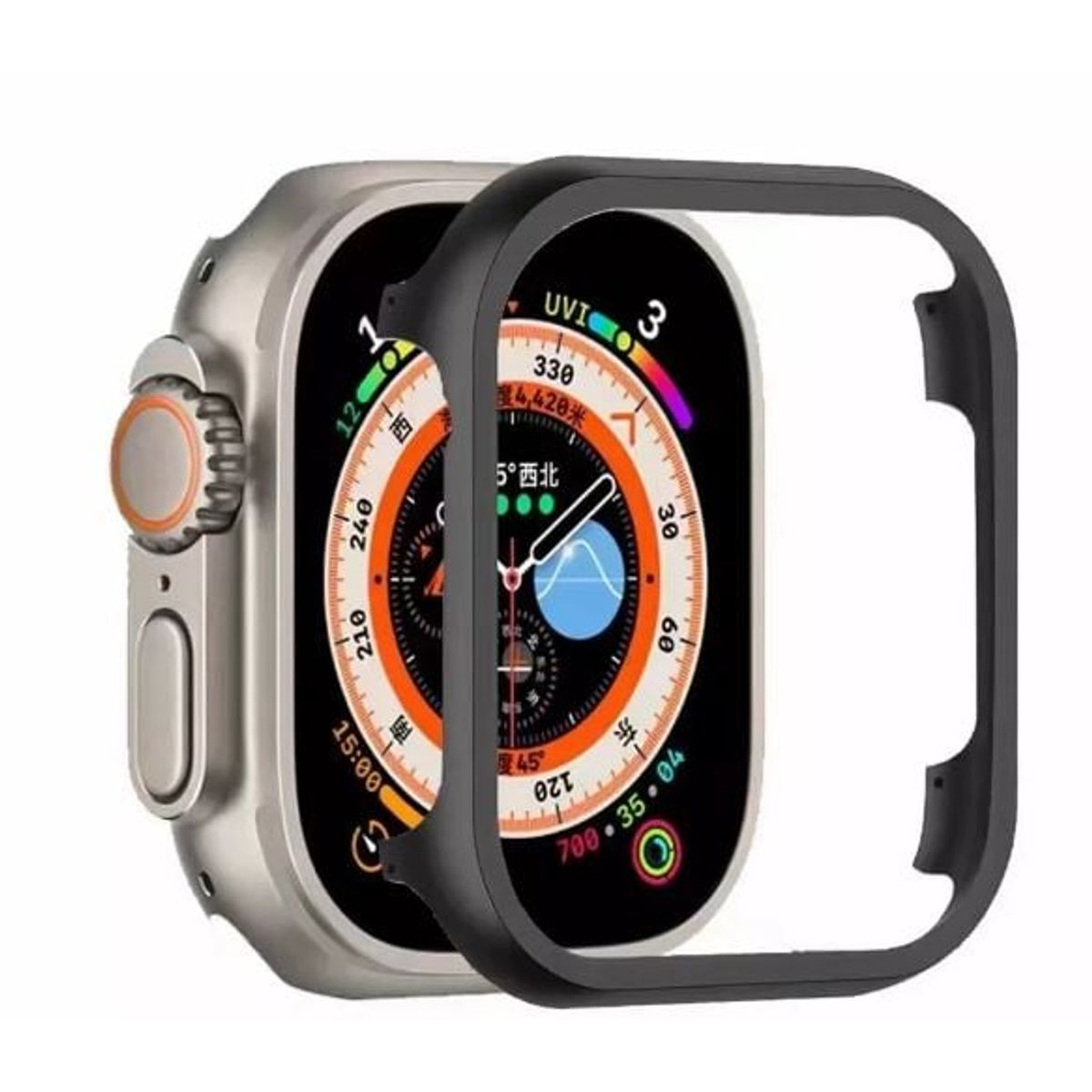 GENERICO - BUMPER PARA APPLE WATCH METAL NEGRO 38 MM