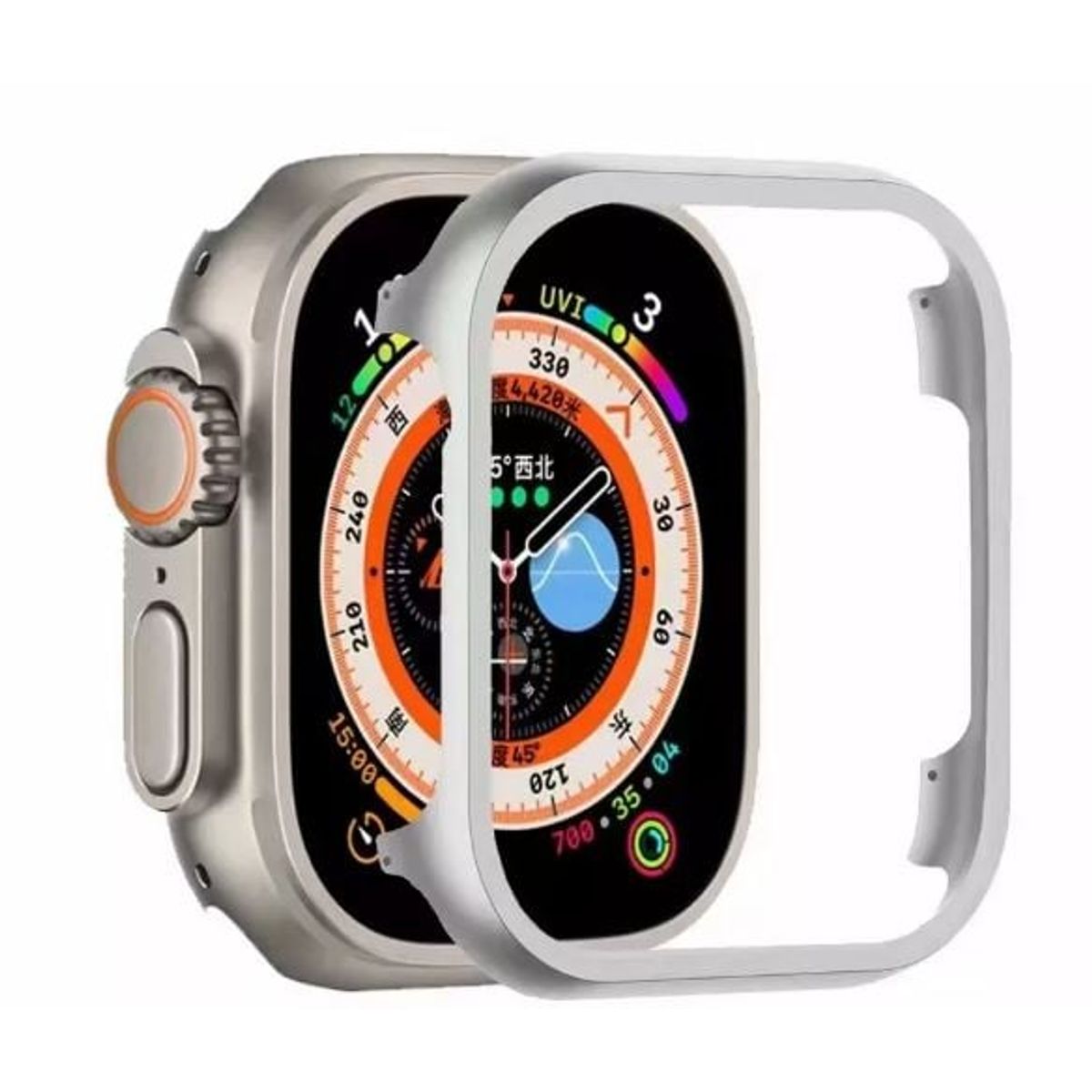 GENERICO - BUMPER PARA APPLE WATCH METAL PLATA 38 MM