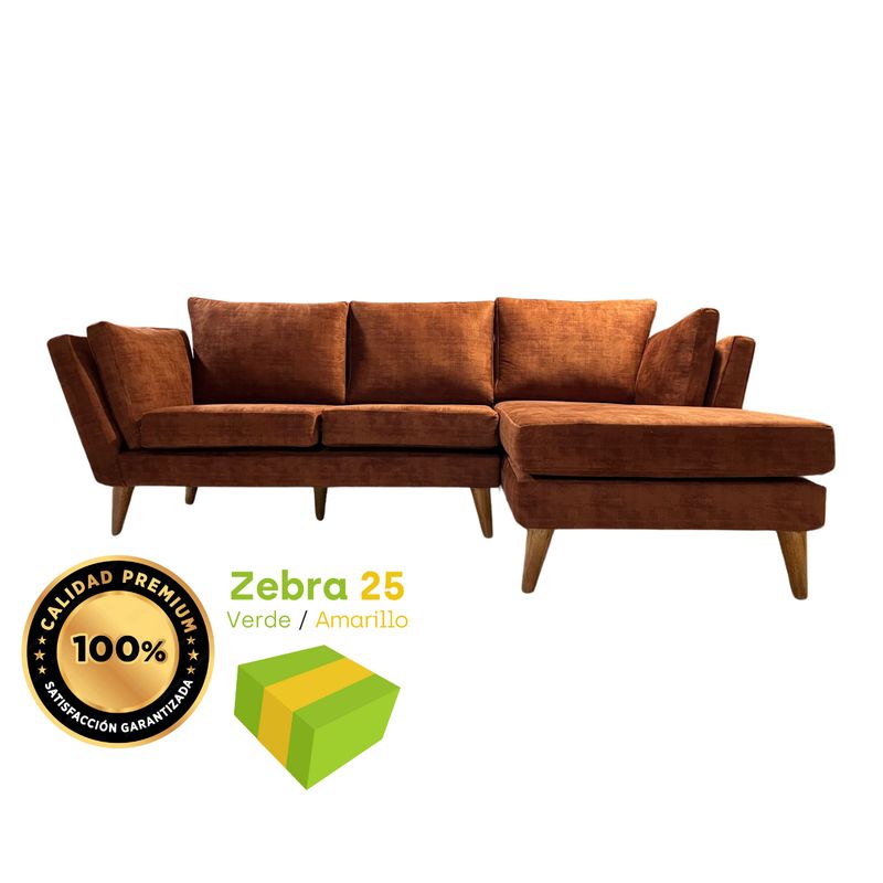 GENERICO - Sofa Seccional Barcelona, 2 cuerpos - color Ladrillo Jaspeado