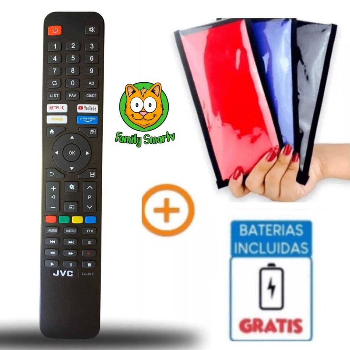 GENERICO - Control Remoto para Jvc Smart Modelo Nuevo + Funda