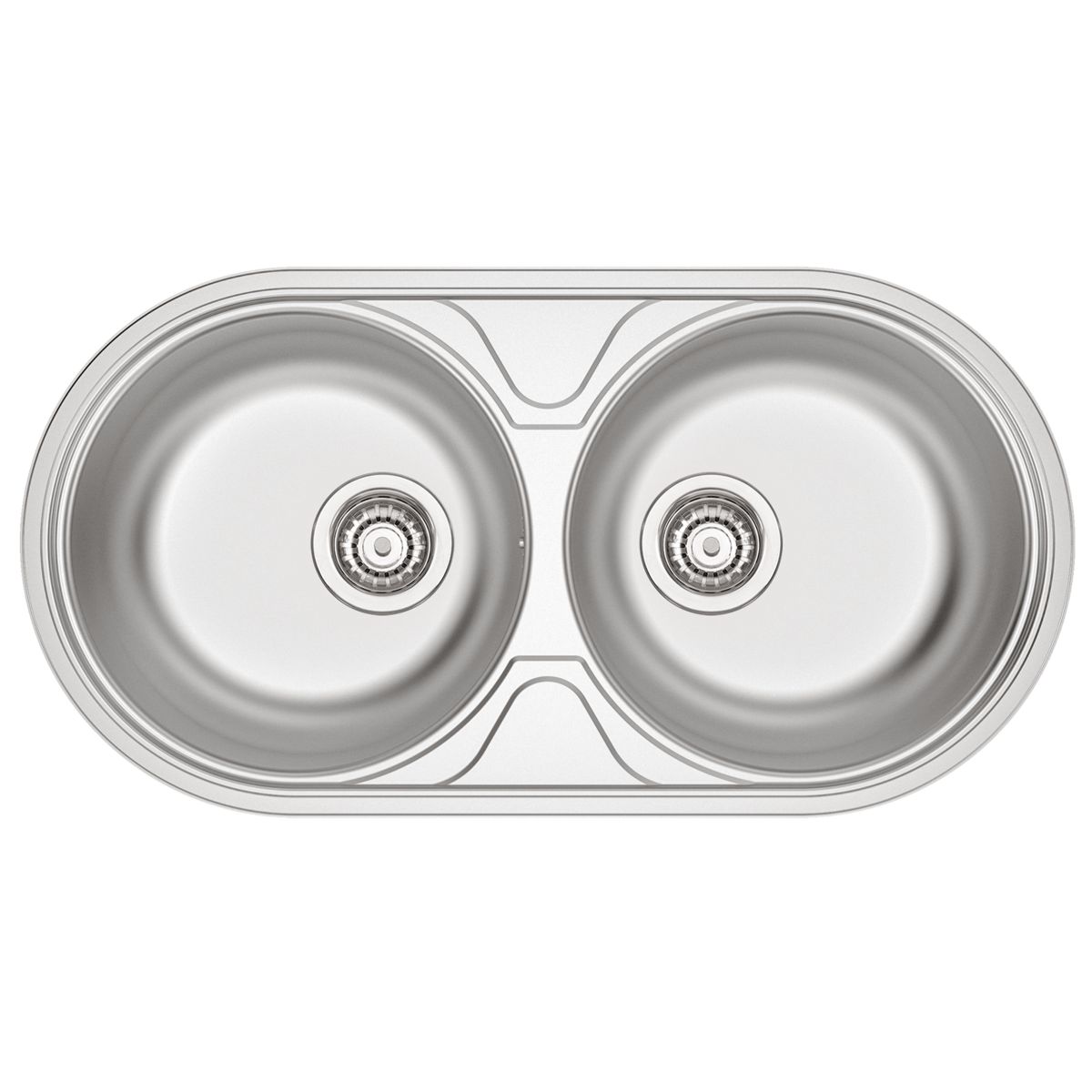 TRAMONTINA - Lavadero de Cocina Doble en Acero Inoxidable 84x44x18cm