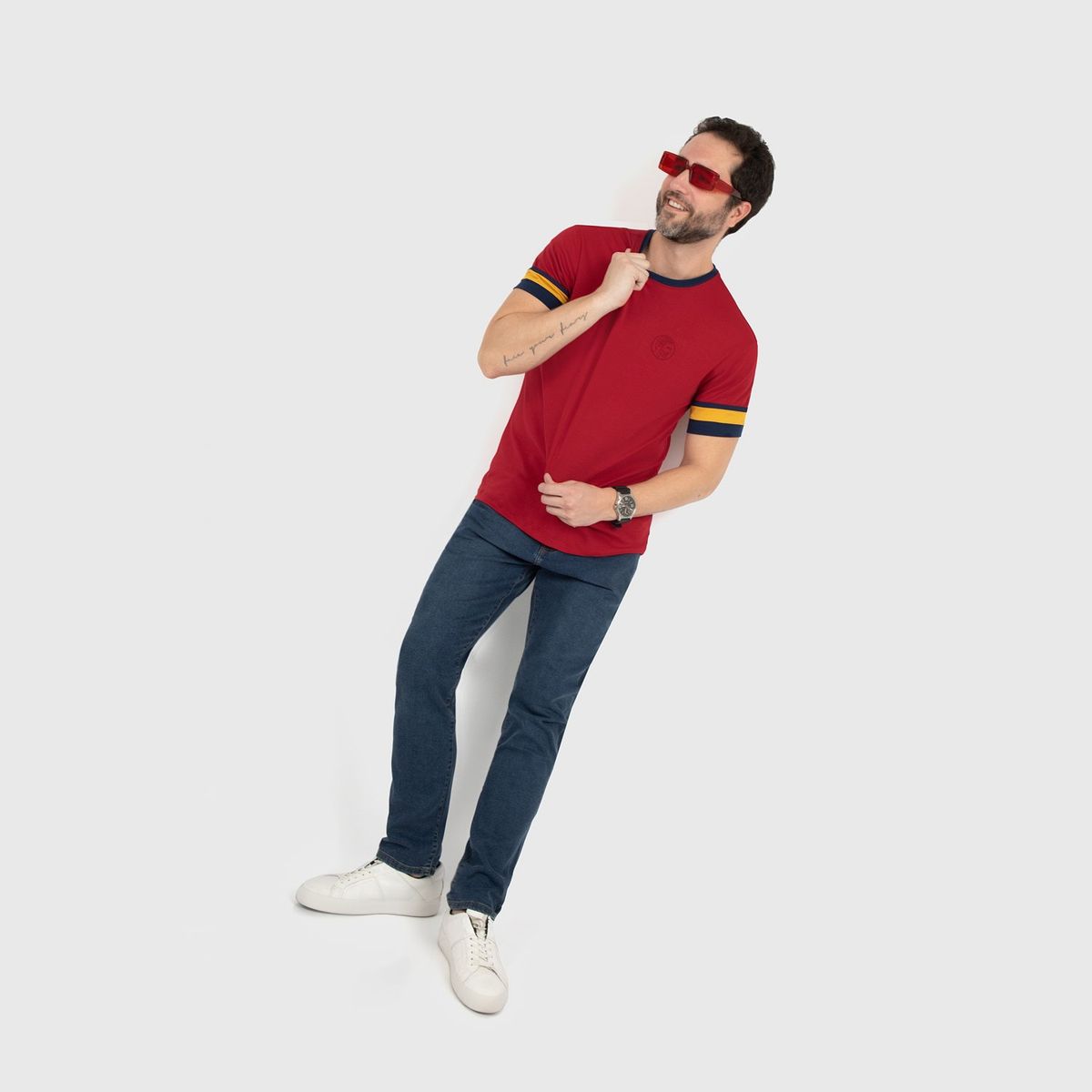 CONUNDRA CLOTHING - Polo Rojo 100% Algodón Pima doble Rib