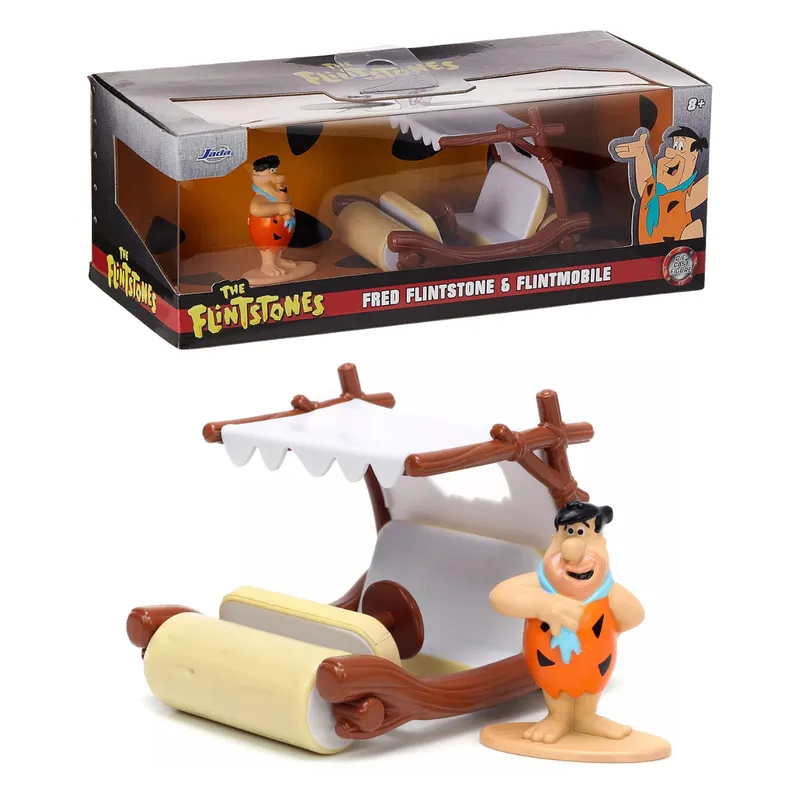 JADA TOYS - Los Picapiedra con figura nano Pedro -Auto metal Flintstones