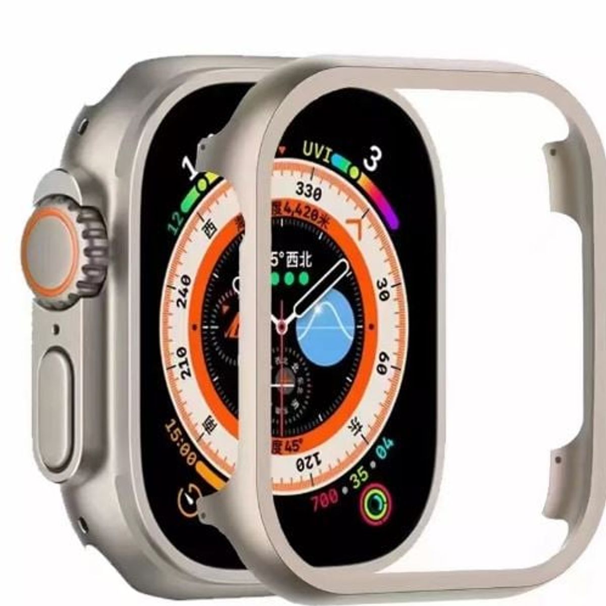 GENERICO - BUMPER PARA APPLE WATCH METAL STARLIGHT 44 MM