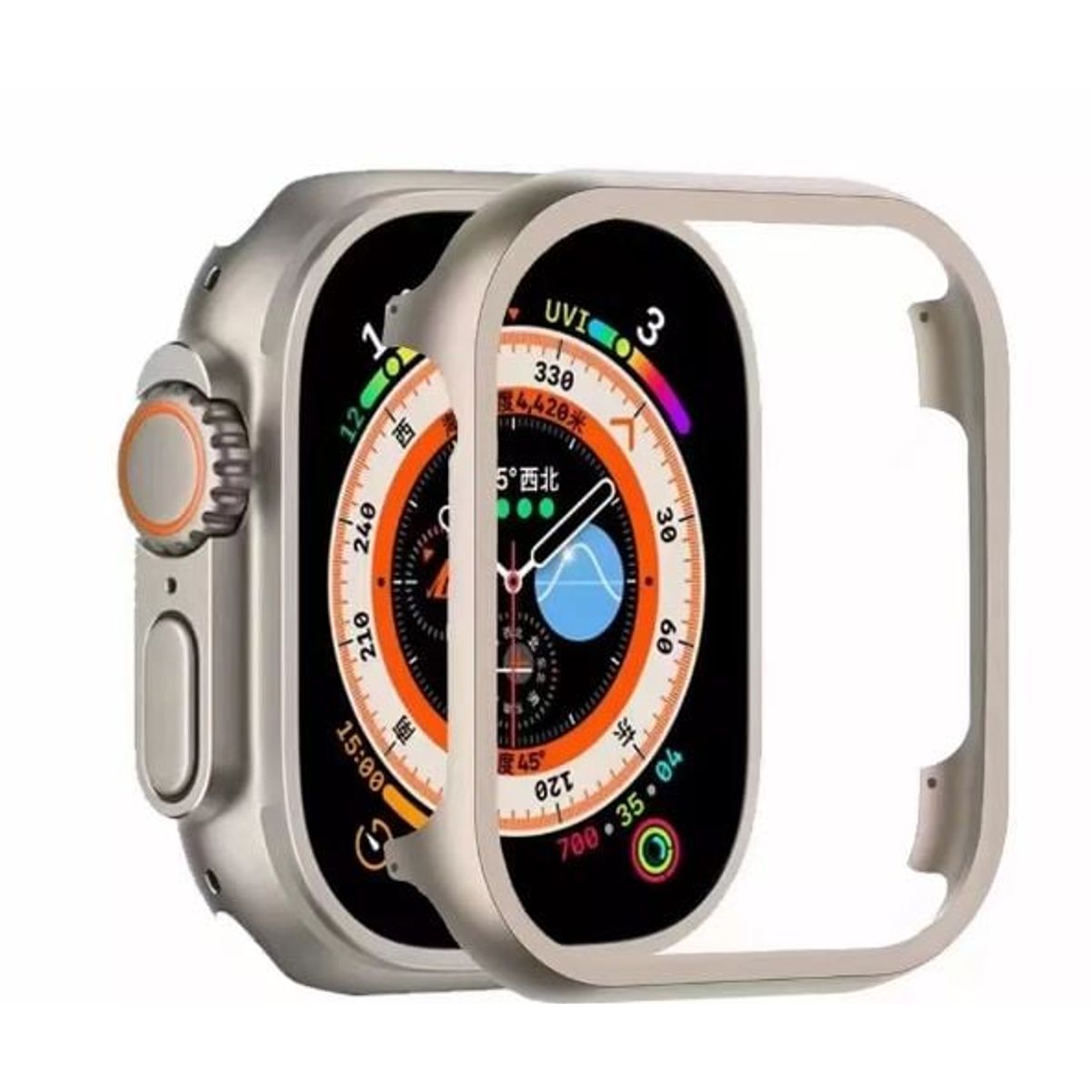 GENERICO - BUMPER PARA APPLE WATCH METAL STARLIGHT 44 MM