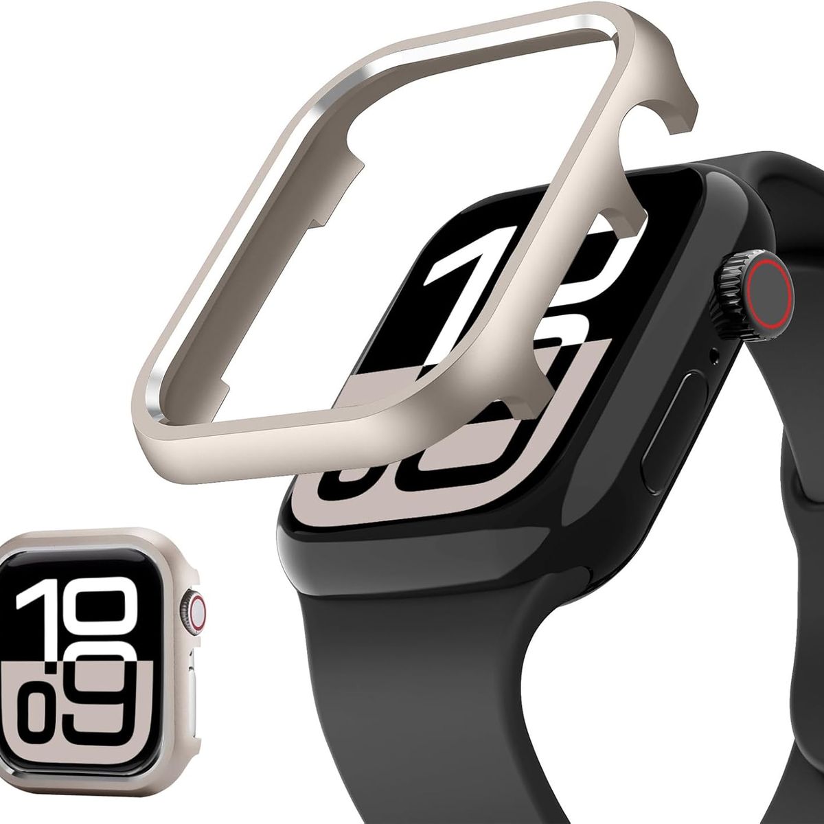 GENERICO - BUMPER PARA APPLE WATCH METAL STARLIGHT 44 MM