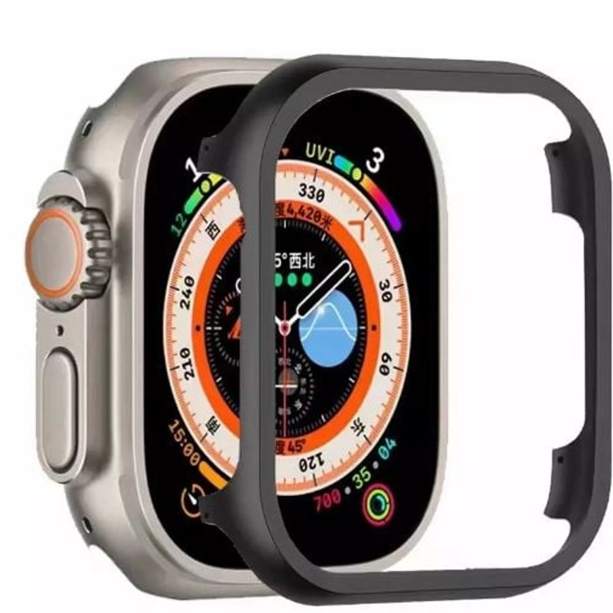 GENERICO - BUMPER PARA APPLE WATCH METAL NEGRO 44 MM