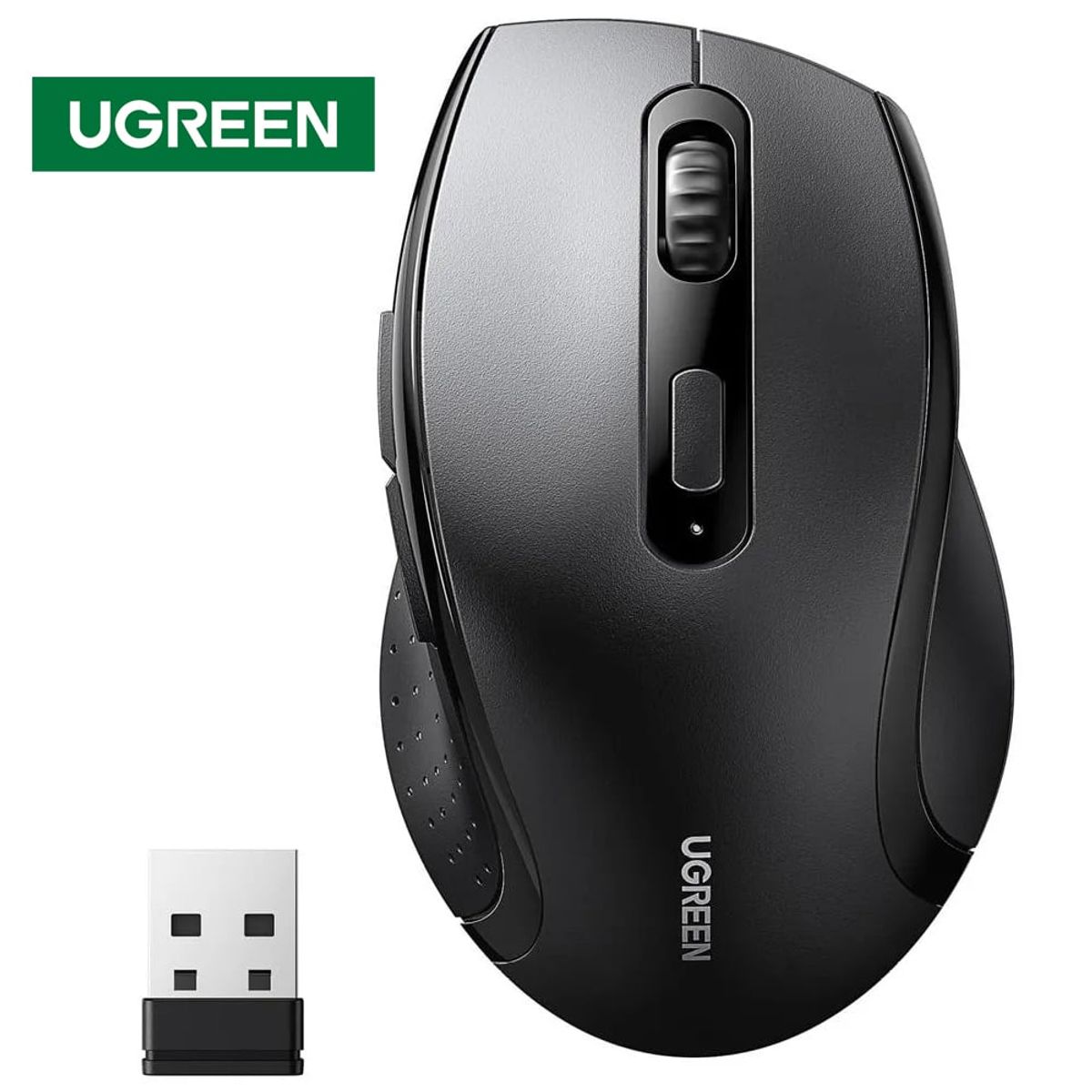 UGREEN - Mouse Inalambrico Ergonomico UGREEN 1600 DPI USB 2.4GHz 10 Mts