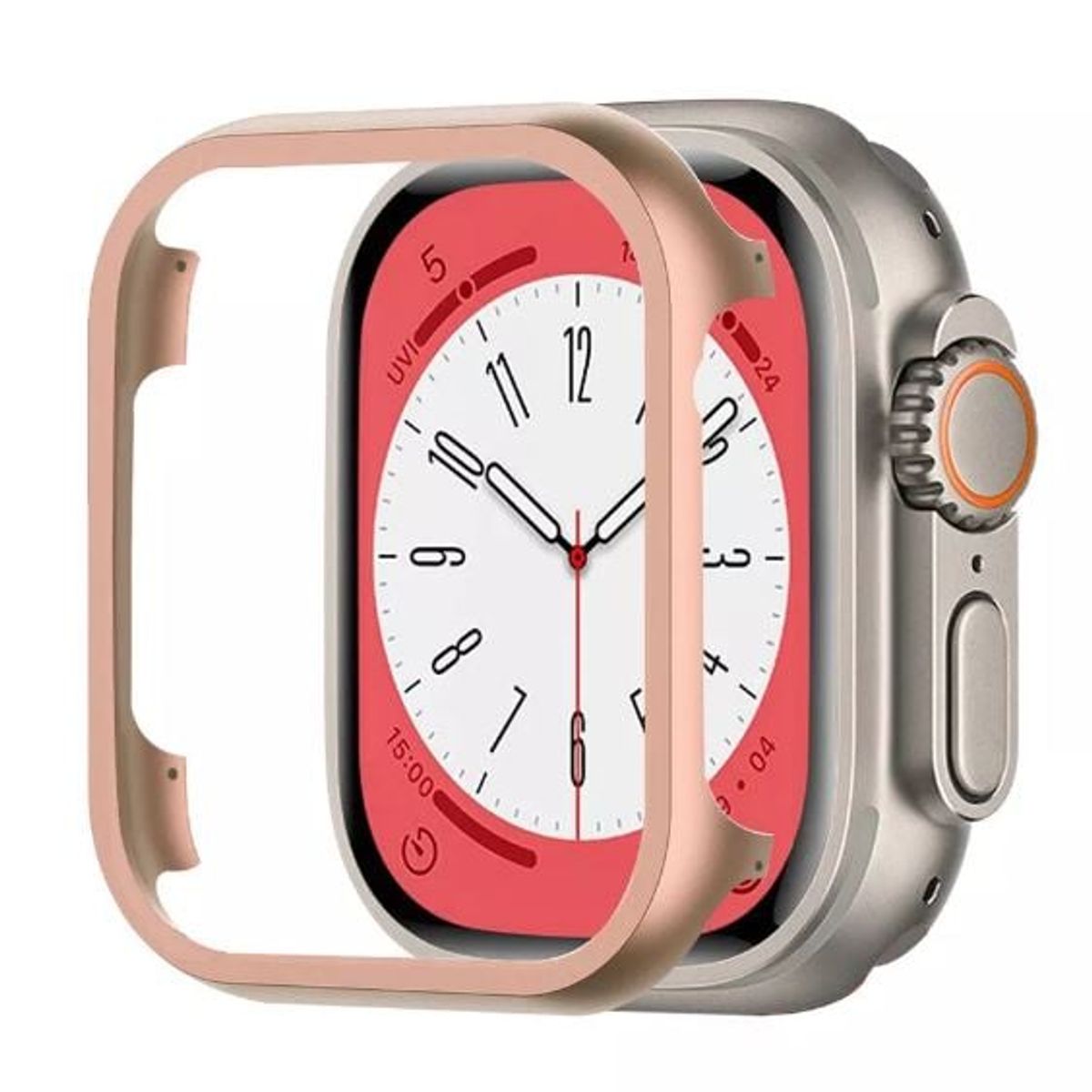 GENERICO - BUMPER PARA APPLE WATCH METAL ORO ROSA 45 MM