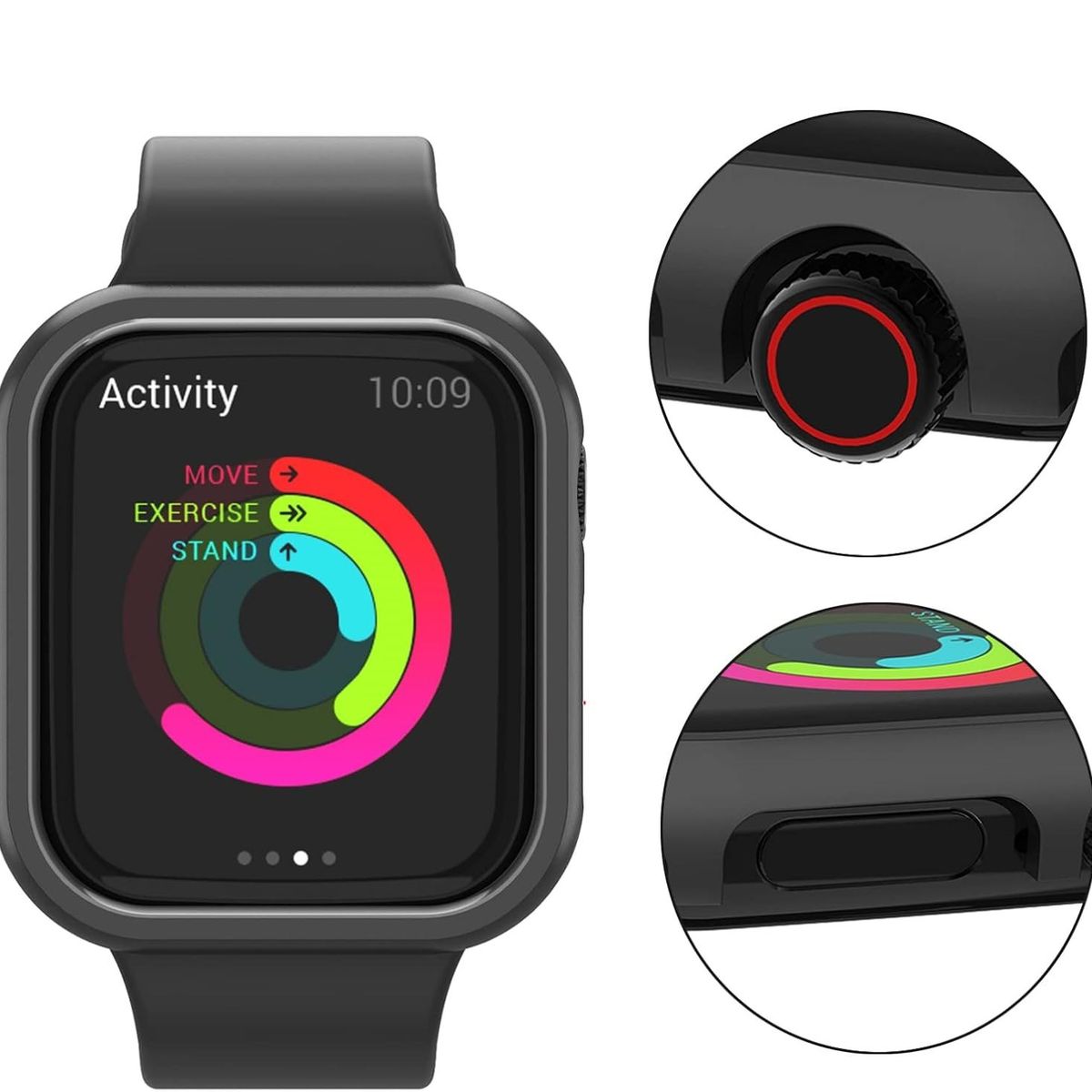GENERICO - BUMPER PARA APPLE WATCH METAL NEGRO 49 MM