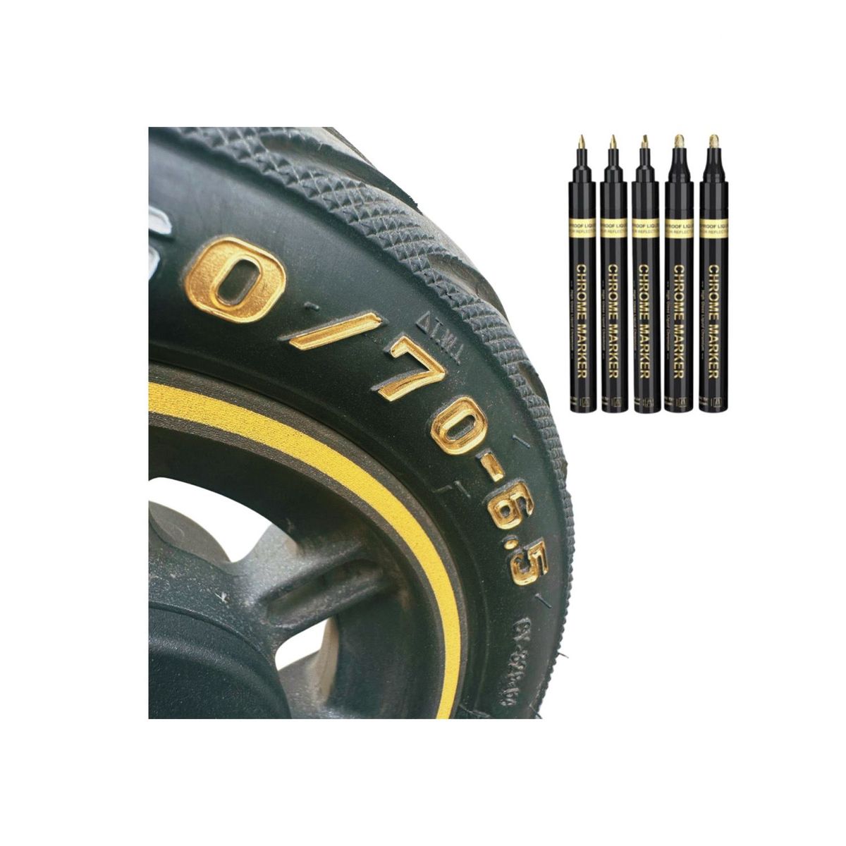 GENERICO - Plumon Marcador PERMANTE Chromado - Dorado