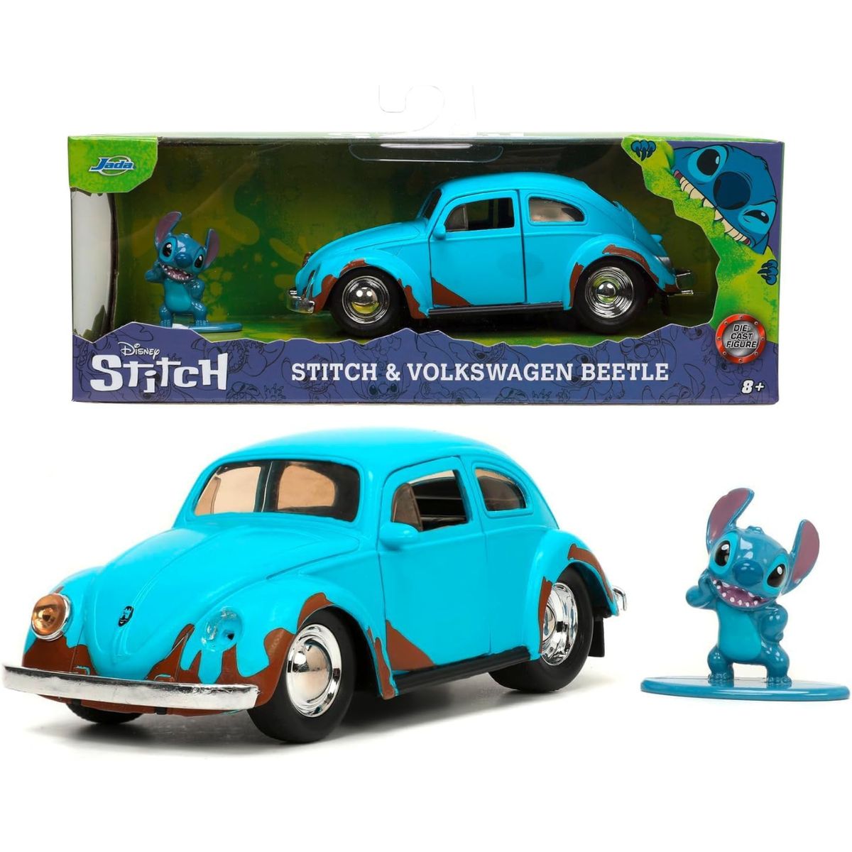 JADA TOYS - Escarabajo Volkswagen y figura Stitch -Auto VW LILO STITCH