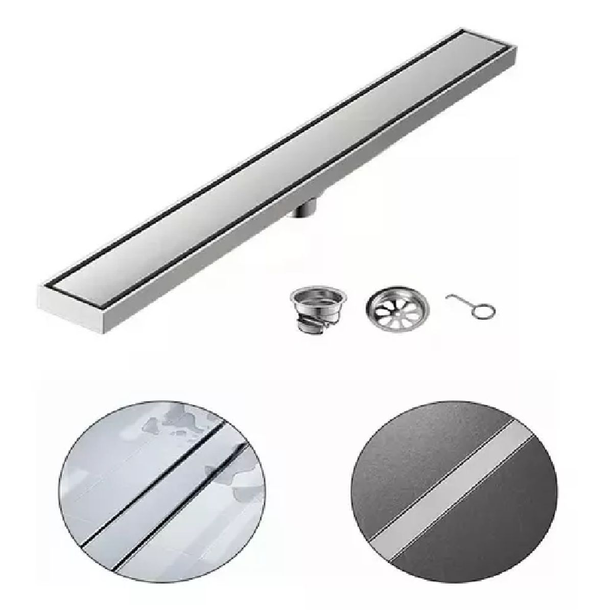 GENERICO - Rejilla Sumidero Antiolor De 80cm con Drenaje Rápido-acero Inoxidable