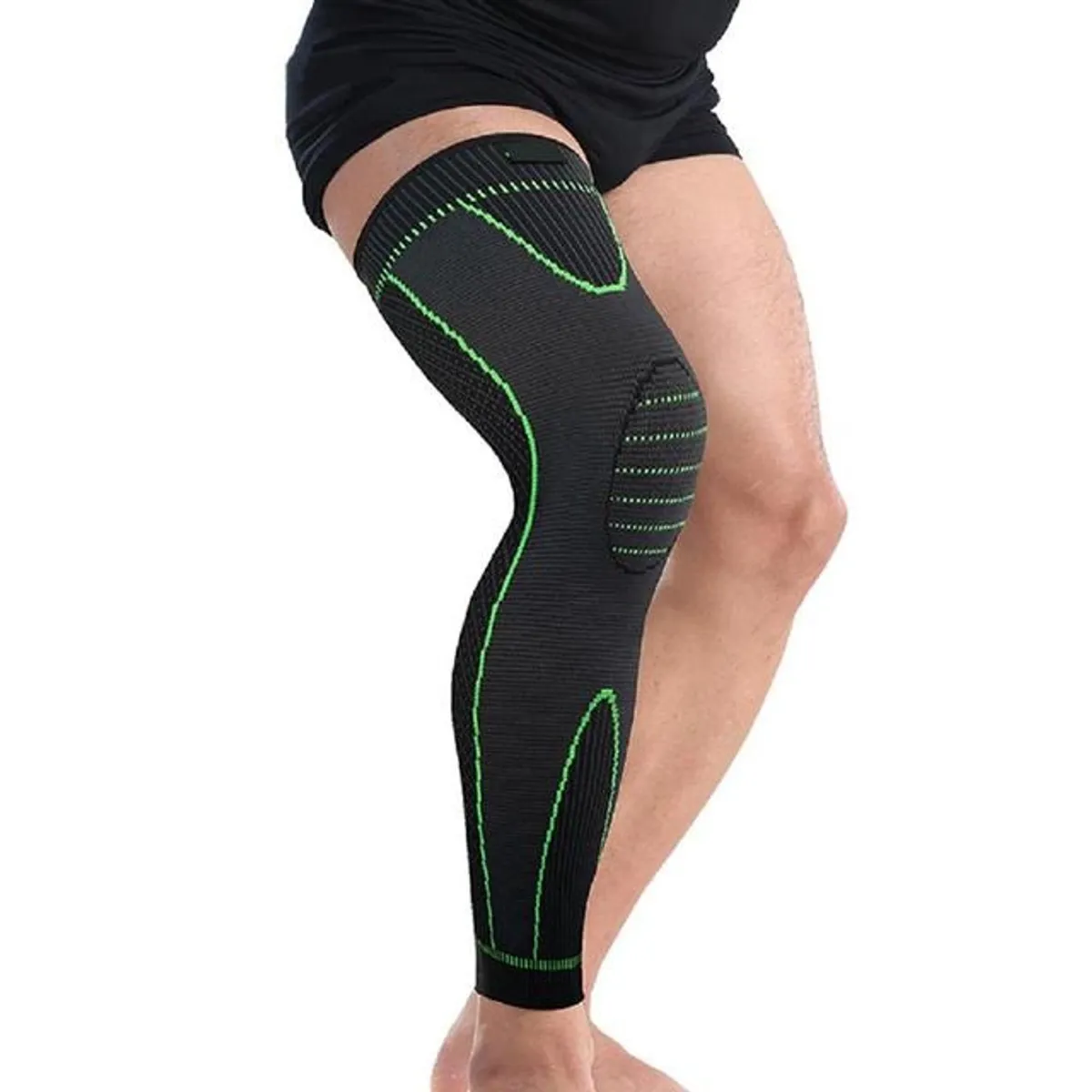 GENERICO - Rodillera Pantorrillera  Completa Larga de Compresion Deportiva Verde