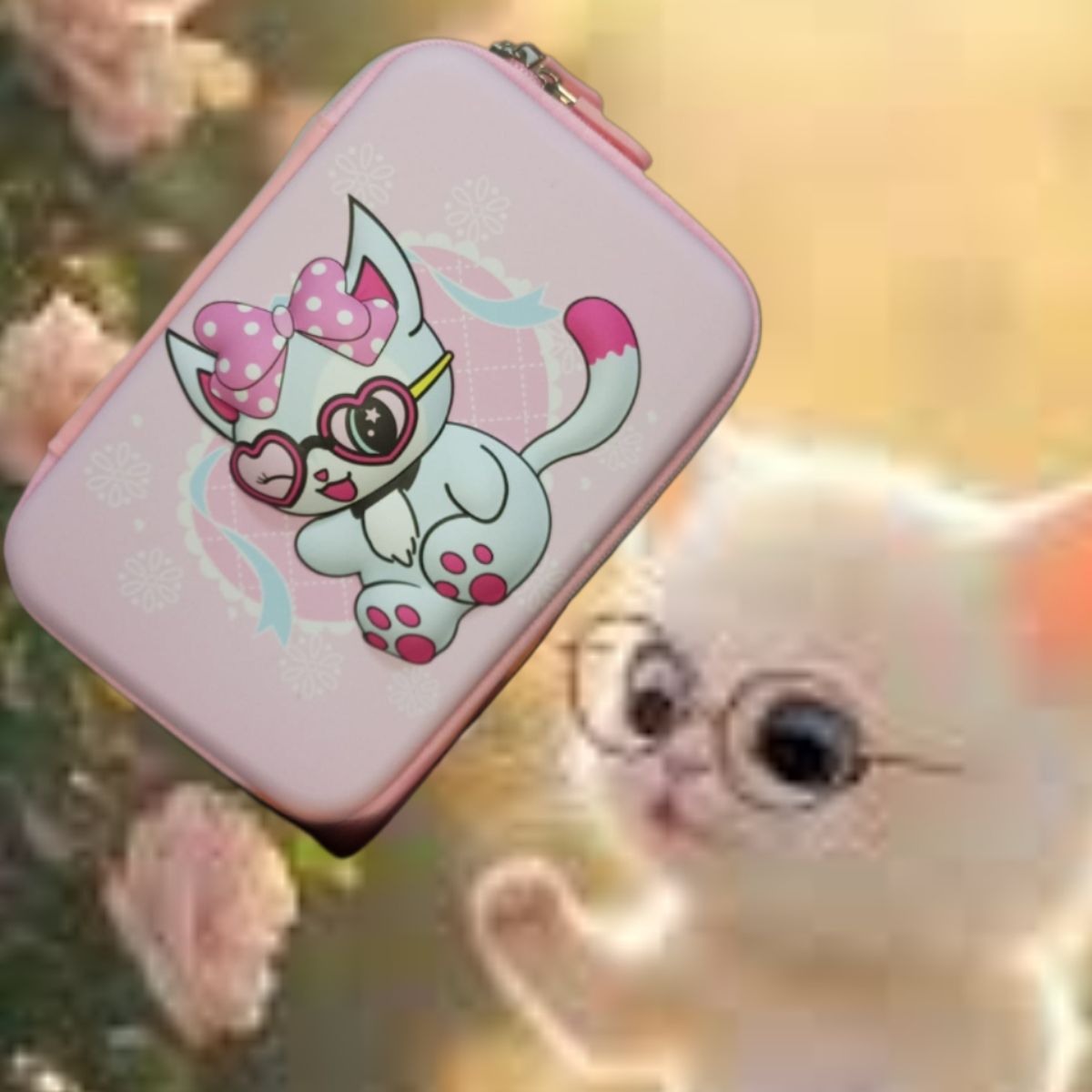 GENERICO - CARTUCHERA ORGANIZADOR NECESER ESTUCHE GRANDE 3D ESCOLAR DISEÑOS PARA NIÑAS KAWAII