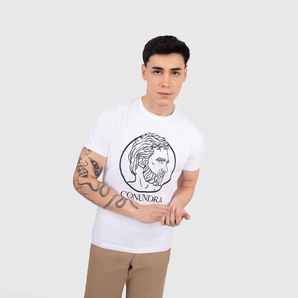 CONUNDRA CLOTHING - Polo Blanco Conundra 100% Algodón Jersey