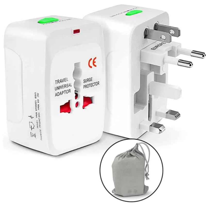 GENERICO - Adaptador Enchufe Universal Viajero 110v 220v todo en 1