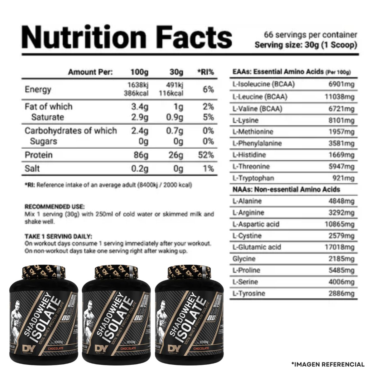 DORIAN YATES - Shadowhey Isolate 2 kg Proteina Isolatada DY - Vainilla + shaker + Sachet Iso Gold