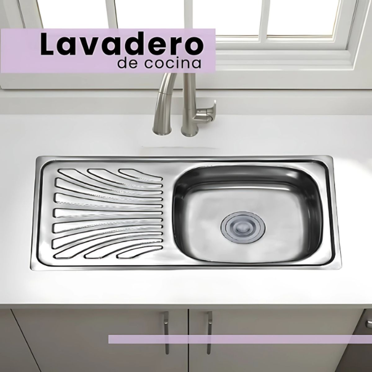 XM - LAVADERO DE COCINA DE ACERO CON ESCURRIDERO WLS7540G