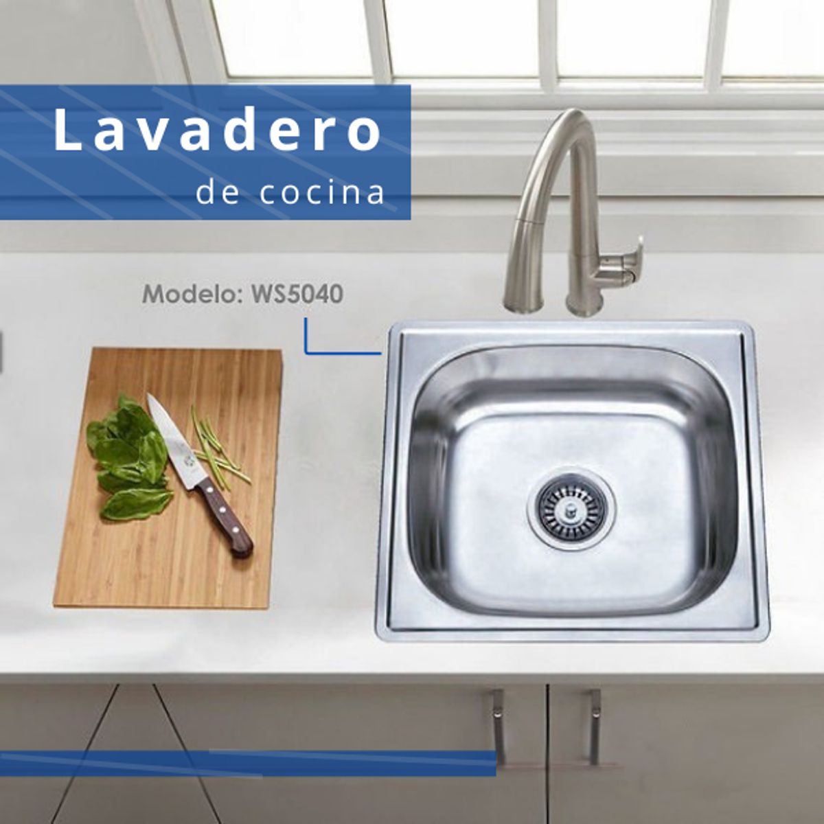 XM - LAVADERO DE COCINA ACERO SATINADO WS5040