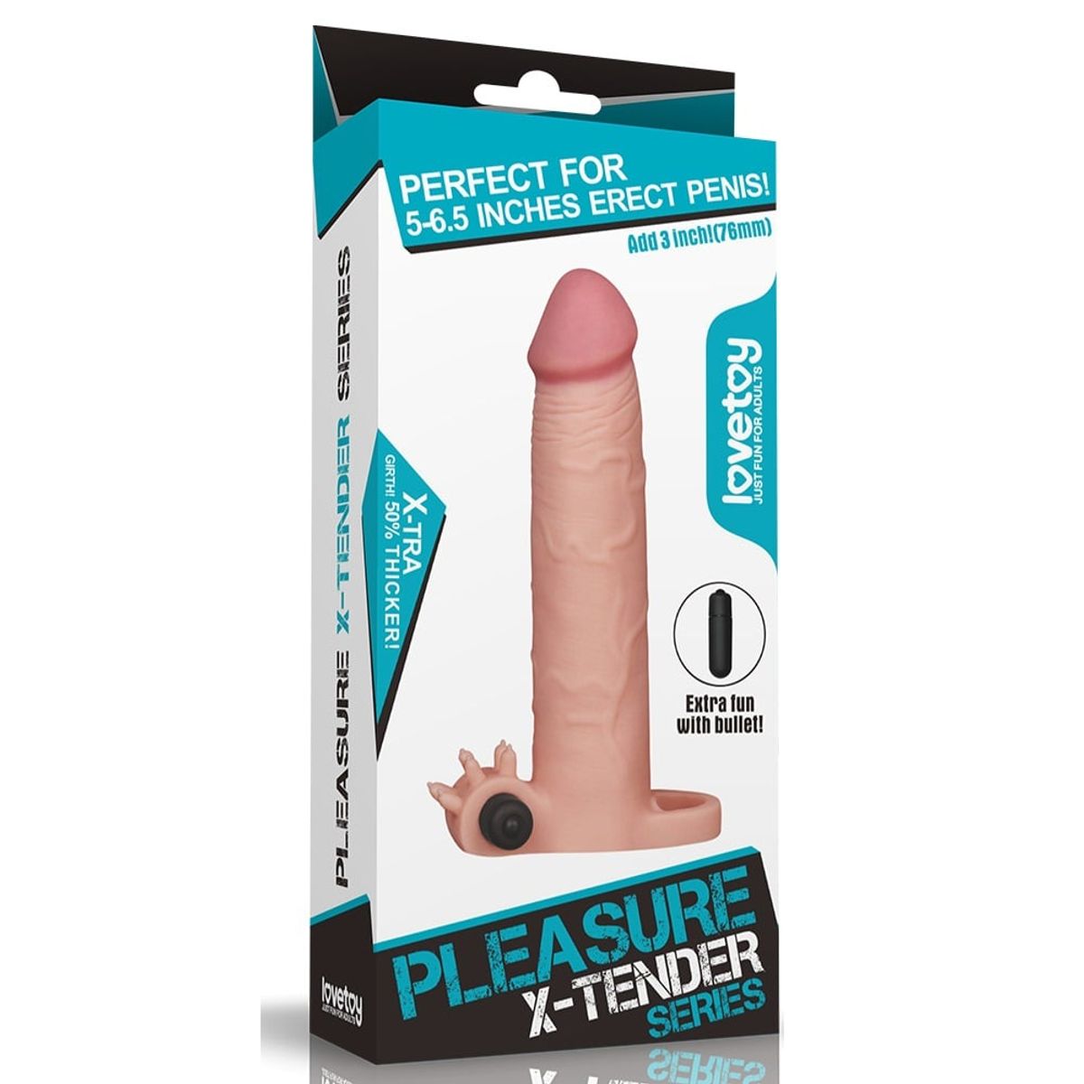 LOVETOY - Funda Vibrador Pene 20.3 cm Lovetoy Alargado 7.6 cm Estimulado Vibrado