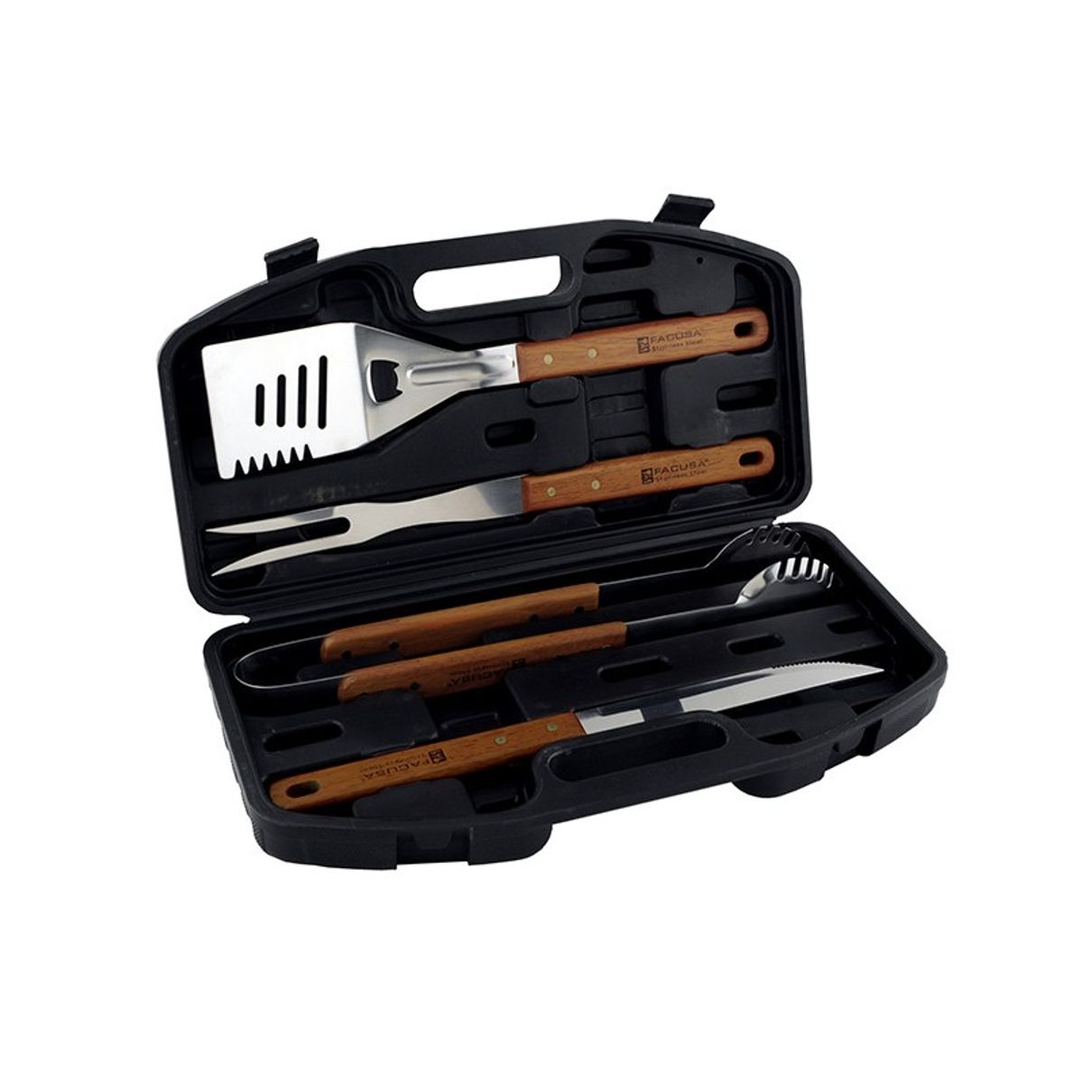 FACUSA - SET DE UTENSILIOS X 04 BBQ CON MALETIN PLAST- FACUSA- 224004001