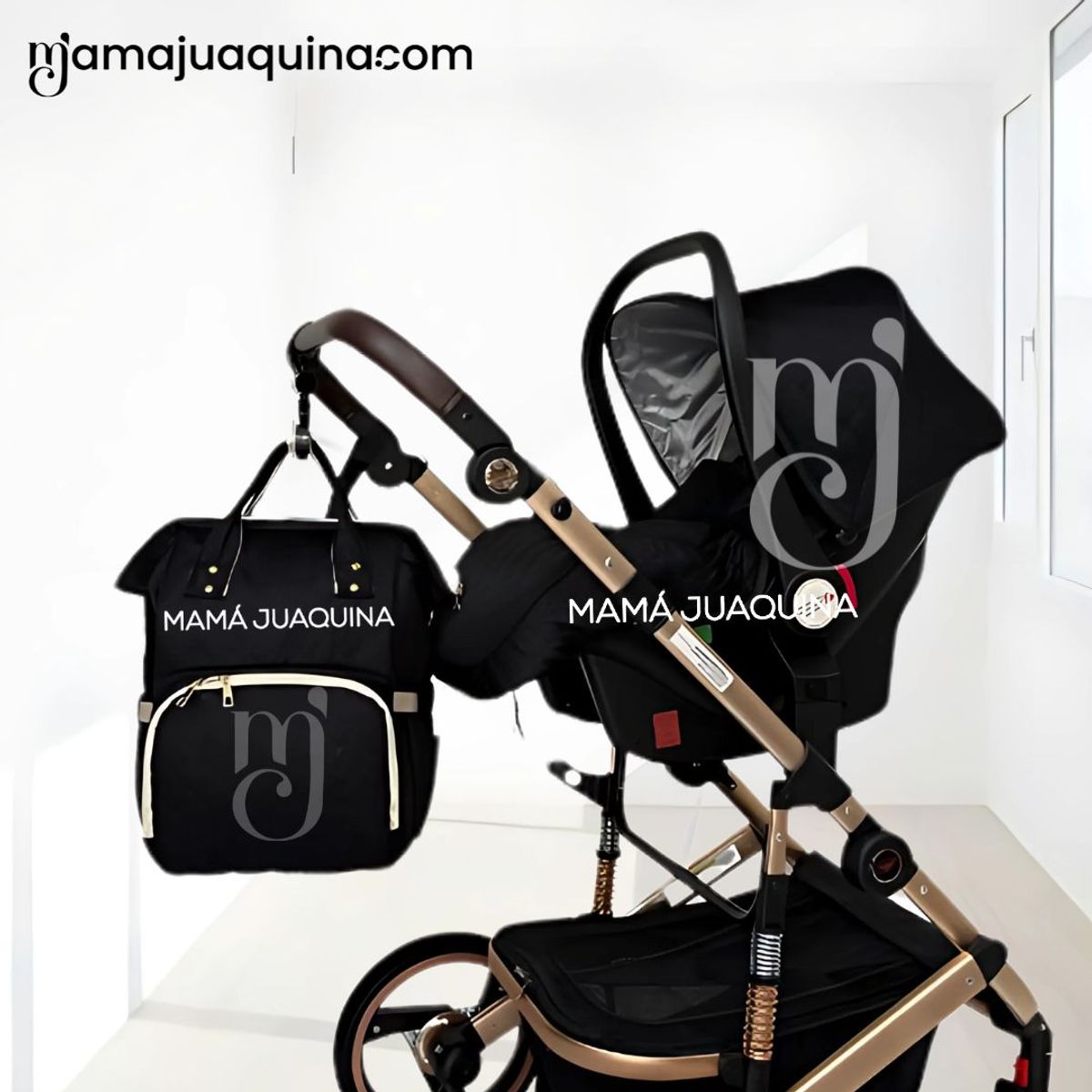 BEAUTIFUL - Coche Moisés de lujo 3 en 1 «L´MILANE» Black