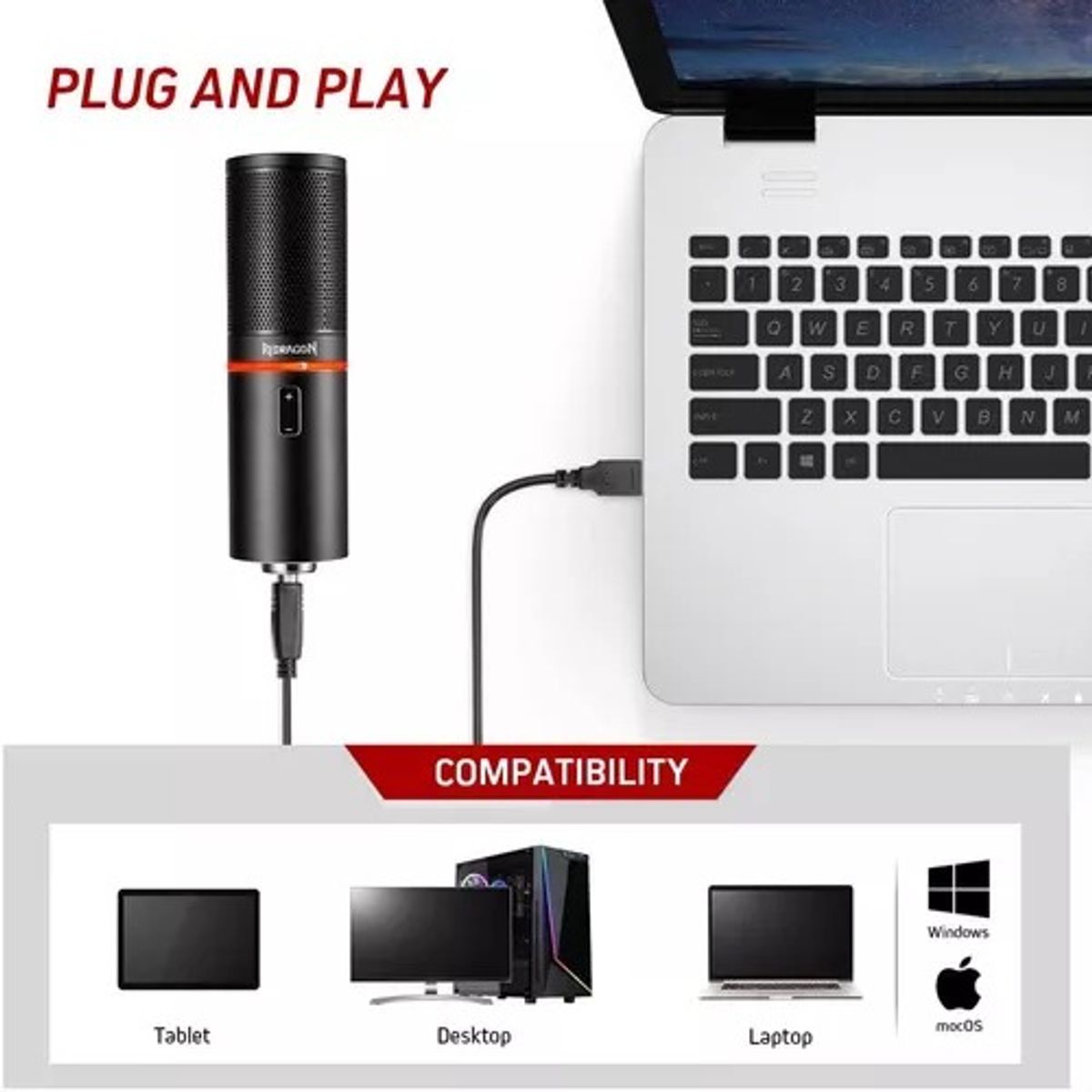 REDRAGON - Micrófono Redragon BLAZAR GM300