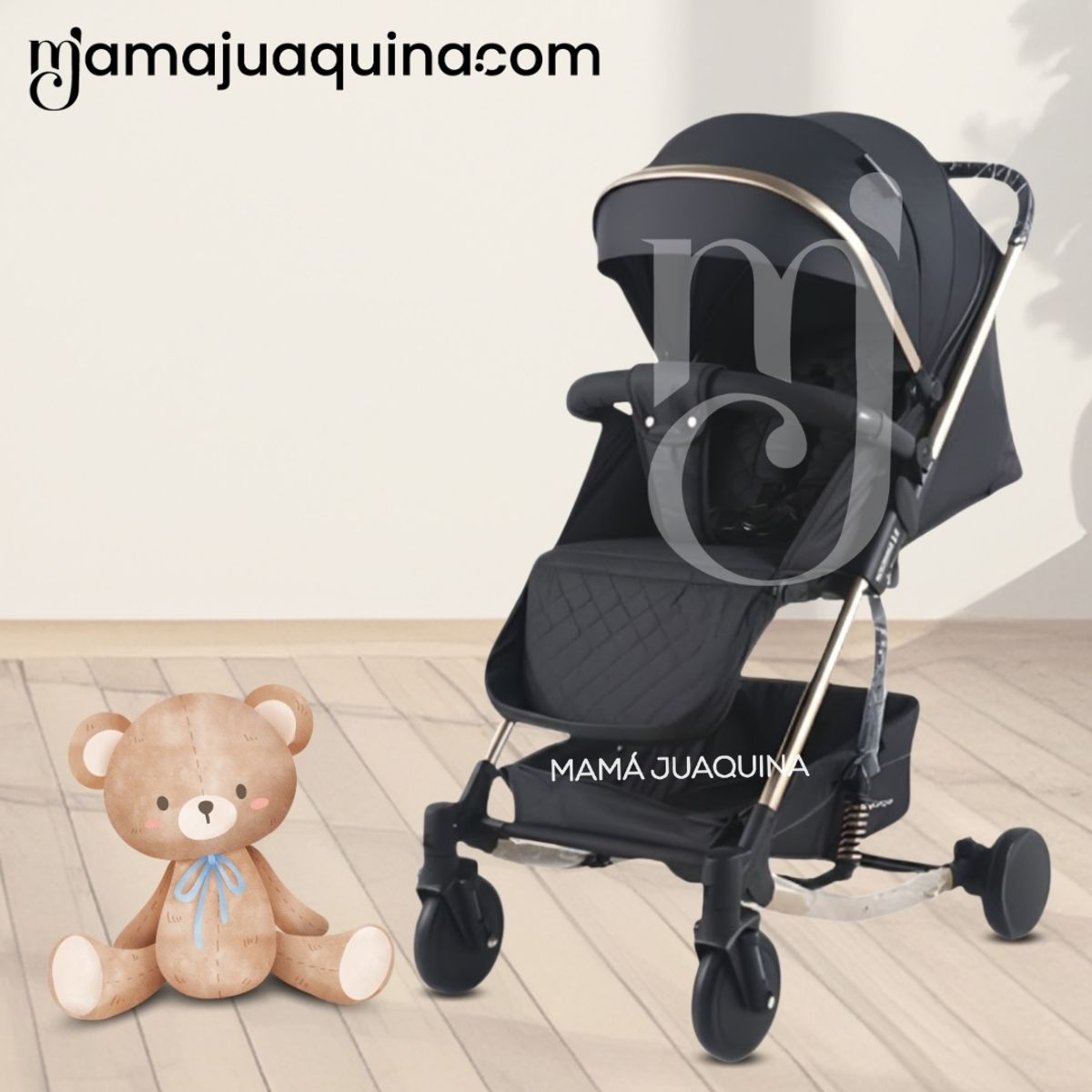 BEAUTIFUL - Coche Mecedora Maleta de Lujo «ROCKING PRIME» Black