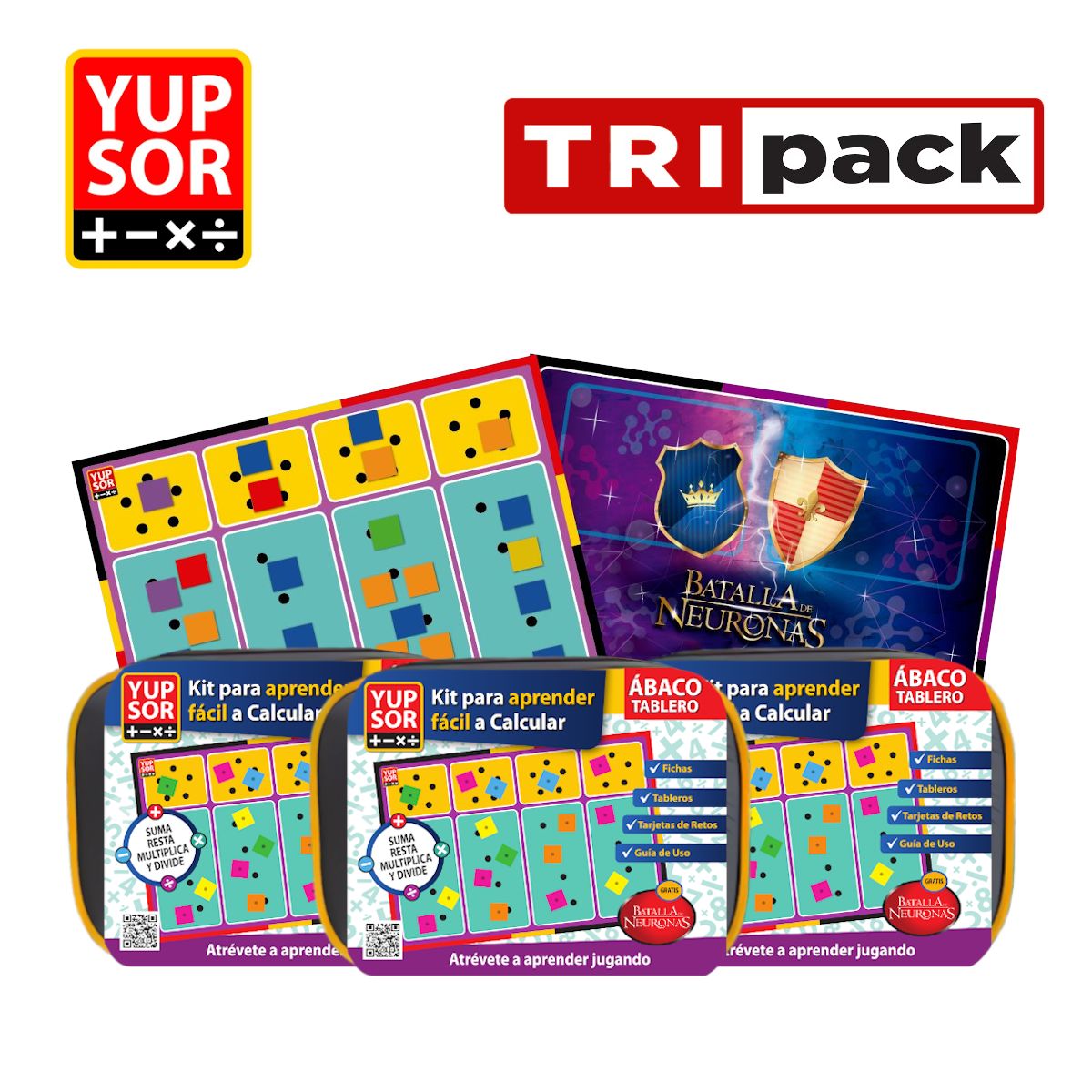 YUPSOR - Juego didáctico KIT CASE cálculo matemáticas YUPSOR TRIPACK