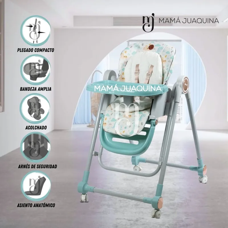 EBABY - Silla de Comer Edición Limitada «LITTLE ZOO» Light Blue