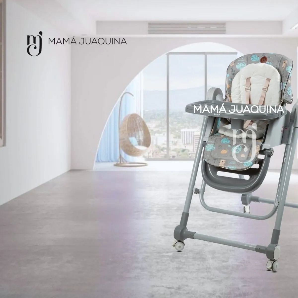 EBABY - Silla de Comer Edición Limitada «LITTLE ZOO» Gray