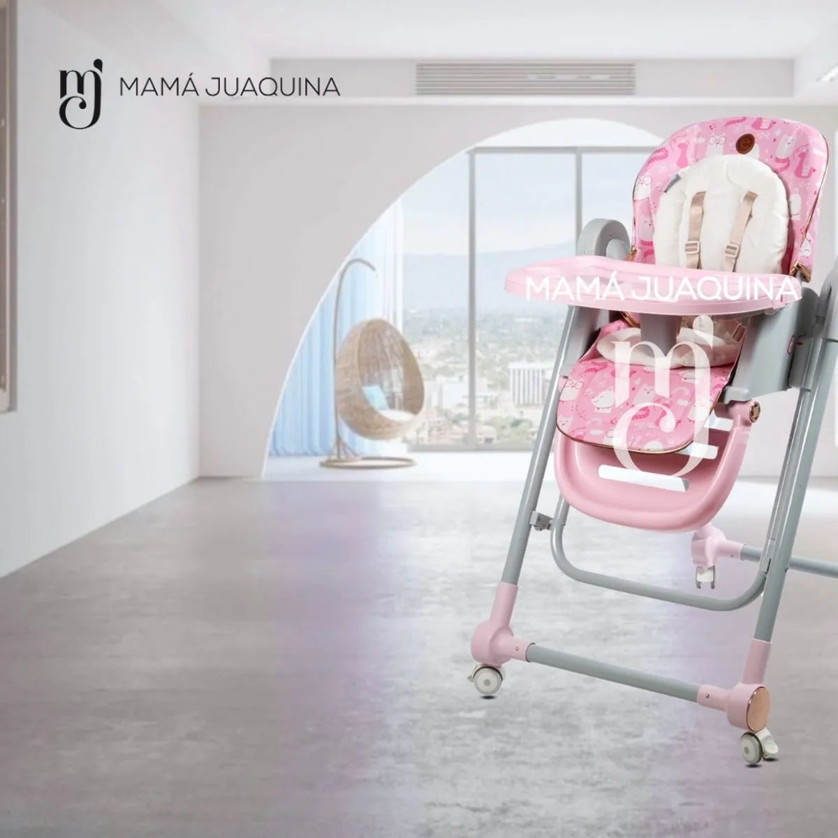 EBABY - Silla de Comer Edición Limitada «LITTLE ZOO» Pink