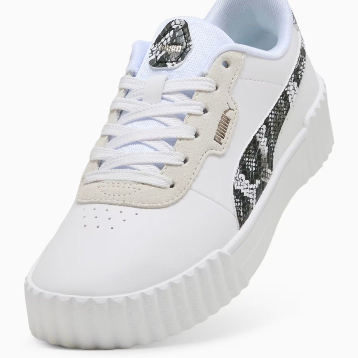 PUMA - Zapatilla Puma Carina 3.0 Snake Chic 400723 01 Blanco Gris para Mujer