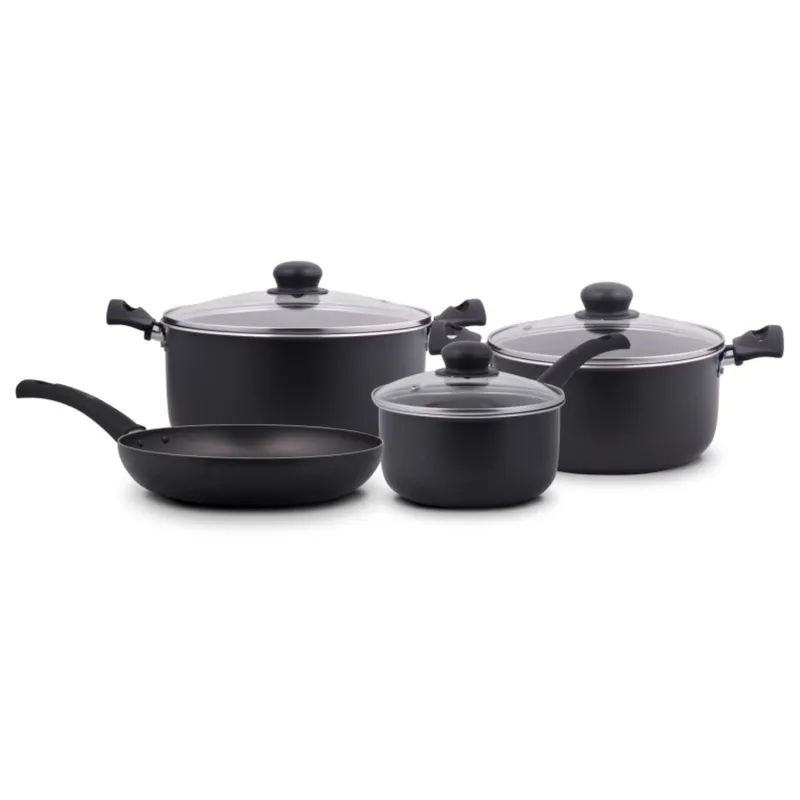 FACUSA - Juego de Ollas Nova Antiadherente con Tapa de Vidrio x7 Facusa