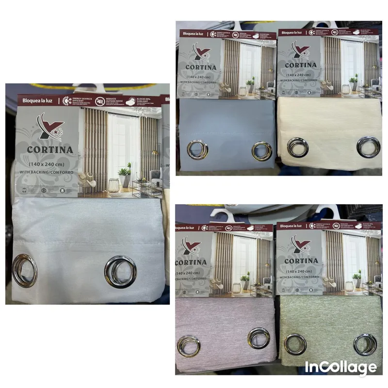 GENERICO - CORTINA CON ARGOLLAS PARA  VENTANA -2 PAÑOS